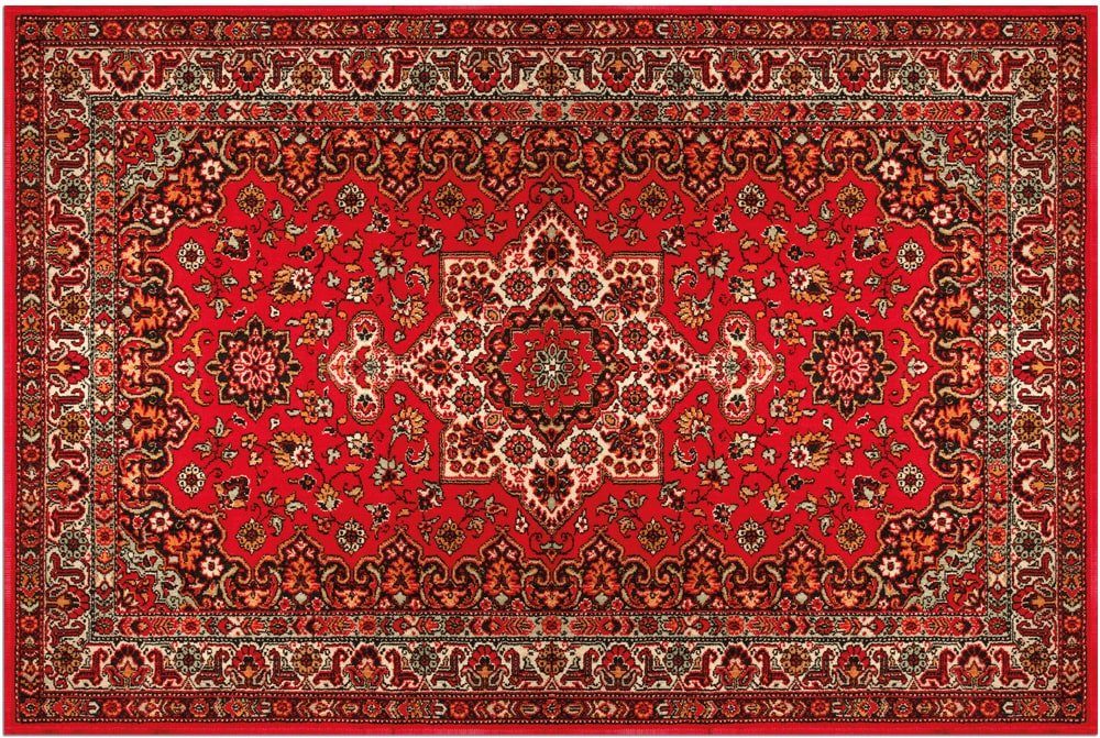 Fußmatte Türmatte Vintage Perser rot in 40x60 cm als Fussabtreter, matches21 HOME & HOBBY, rechteckig, Höhe: 5 mm, Rutschfester Türvorleger für innen als waschbare Schmutzfangmatte