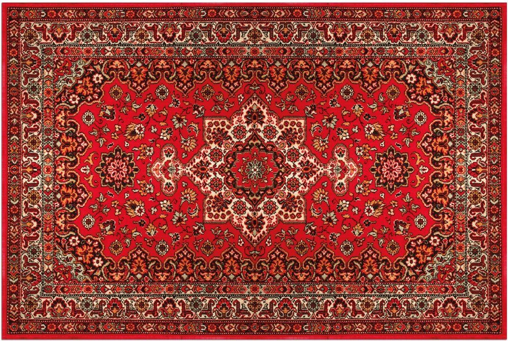 matches21 HOME & HOBBY Fußmatte Türmatte Vintage Perser rot in 40x60 cm als Fussabtreter, rechteckig, Höhe: 5 mm, Rutschfester Türvorleger für innen als waschbare Schmutzfangmatte