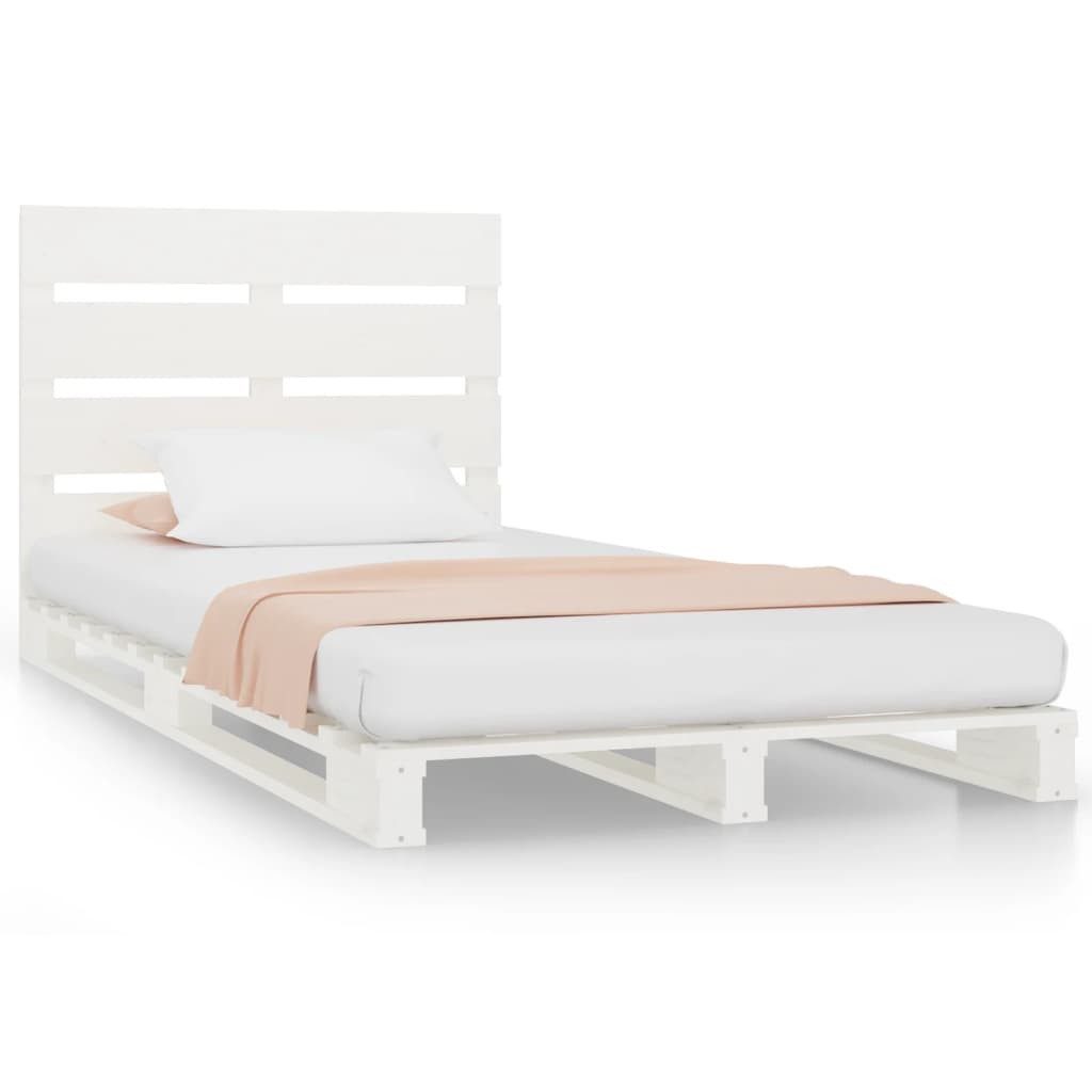 vidaXL Bett, Massivholzbett ohne Matratze Weiß 100x200 cm Kiefernholz günstig online kaufen