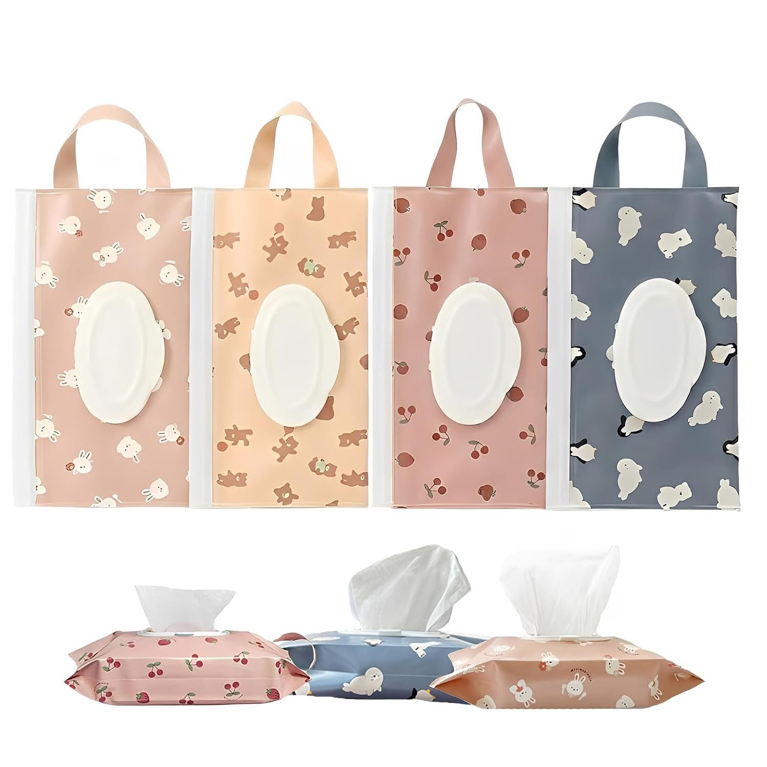 FELIXLEO Windeltasche 4er Pack Feuchttuecher Tasche Wiederverwendbare Feuchttuecher Box (1-tlg)
