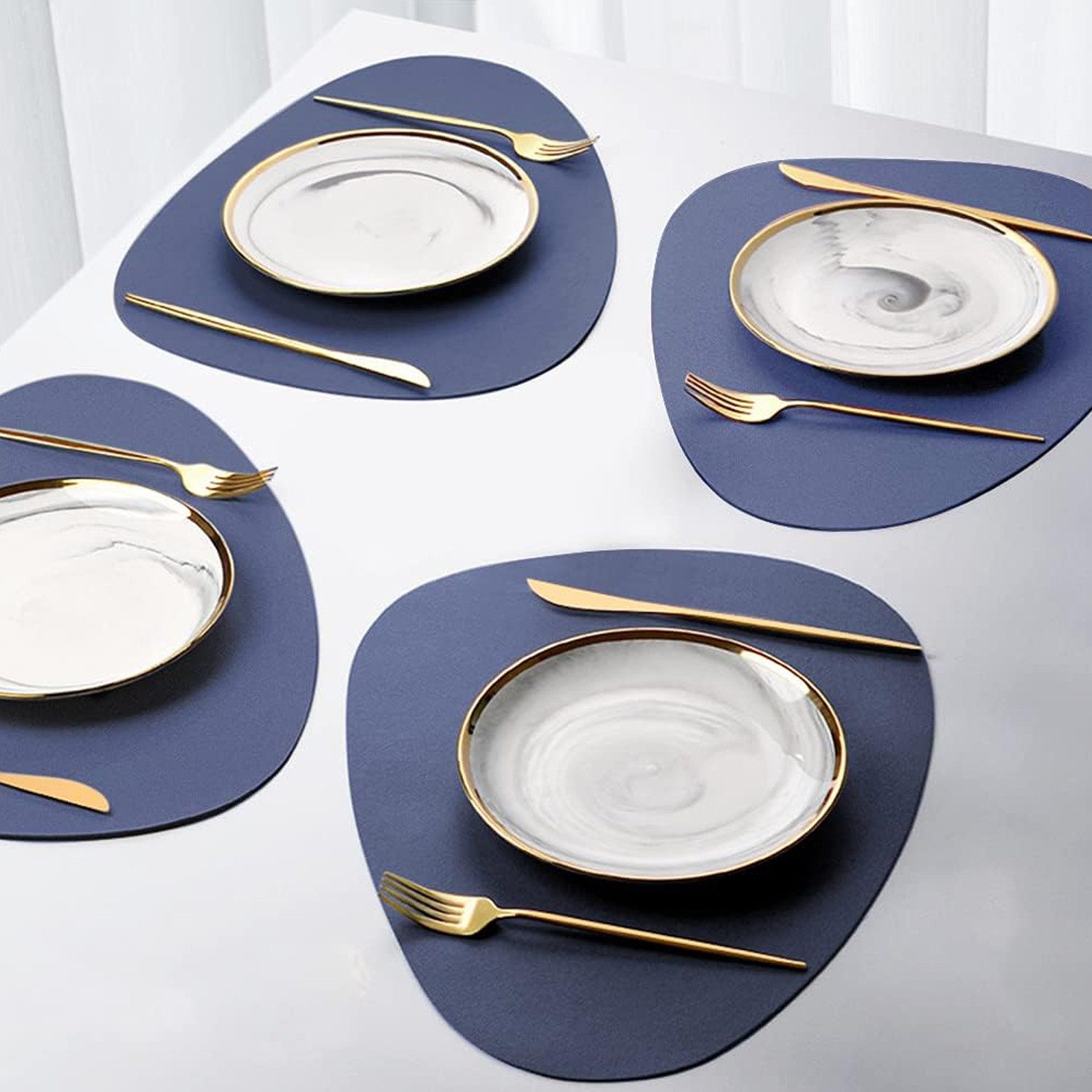 MODFU Platzset Kunstleder Tischset Platz-Matten Platzdeckchen günstig online kaufen