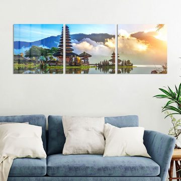 DEQORI Glasbild 'Ulun Danu Bratan Tempel', 'Ulun Danu Bratan Tempel', Glas Wandbild Bild schwebend modern