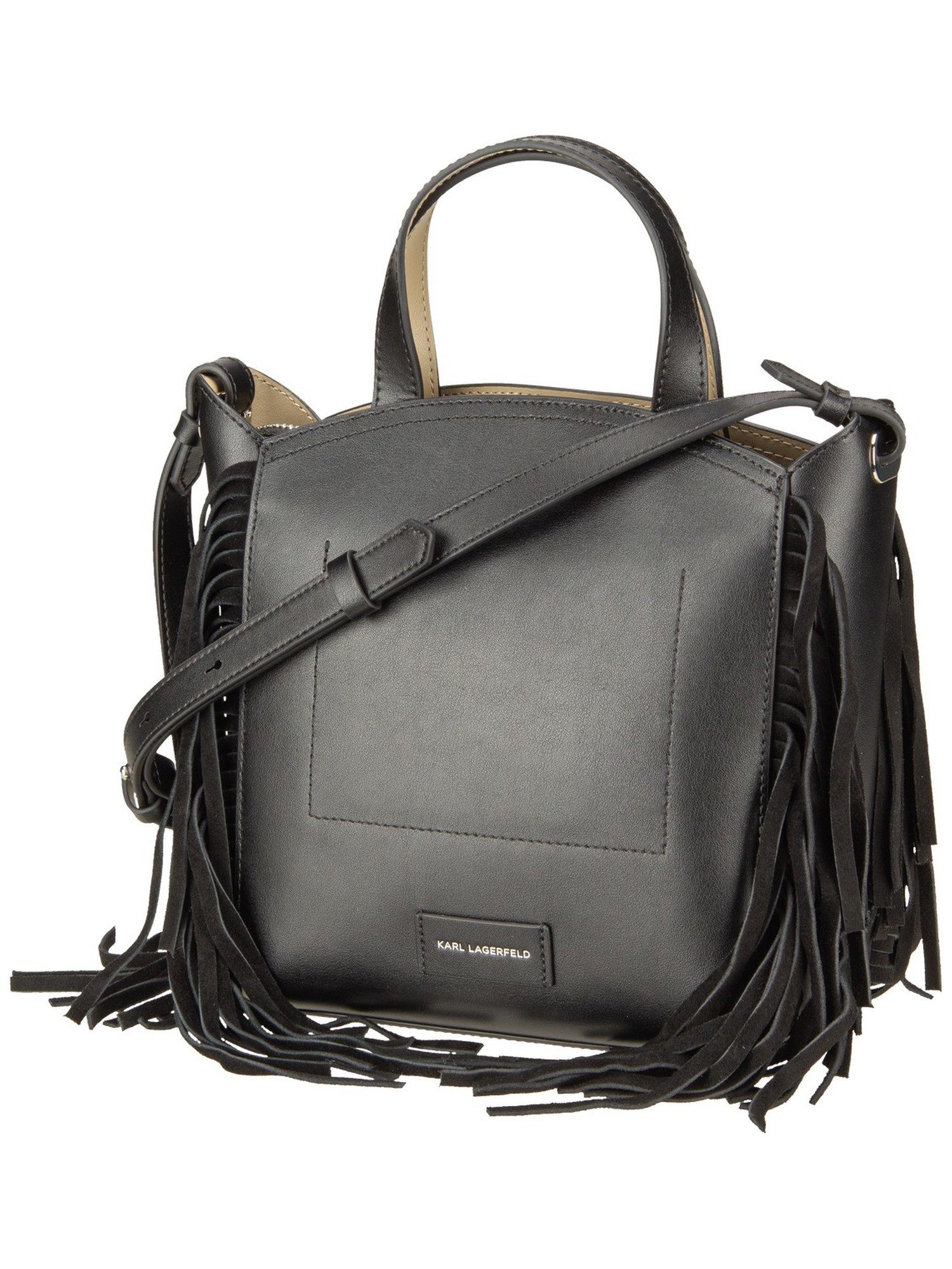 KARL LAGERFELD Handtasche K/Circle SM Zip Tote Fringes Black/Nickel, Tote Bags