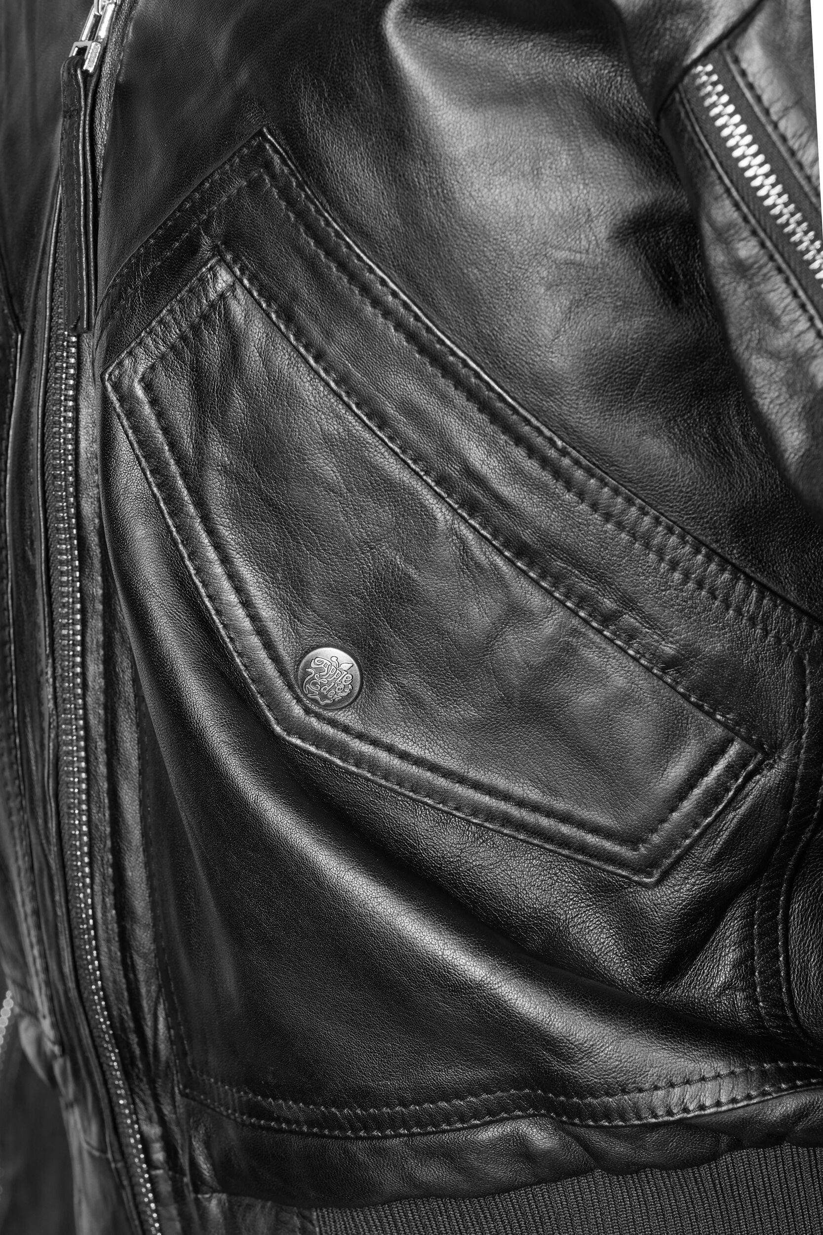Apple of Eden Lederjacke AOE-143 (1-St) mit Reißverschlüsse an den Ärmeln