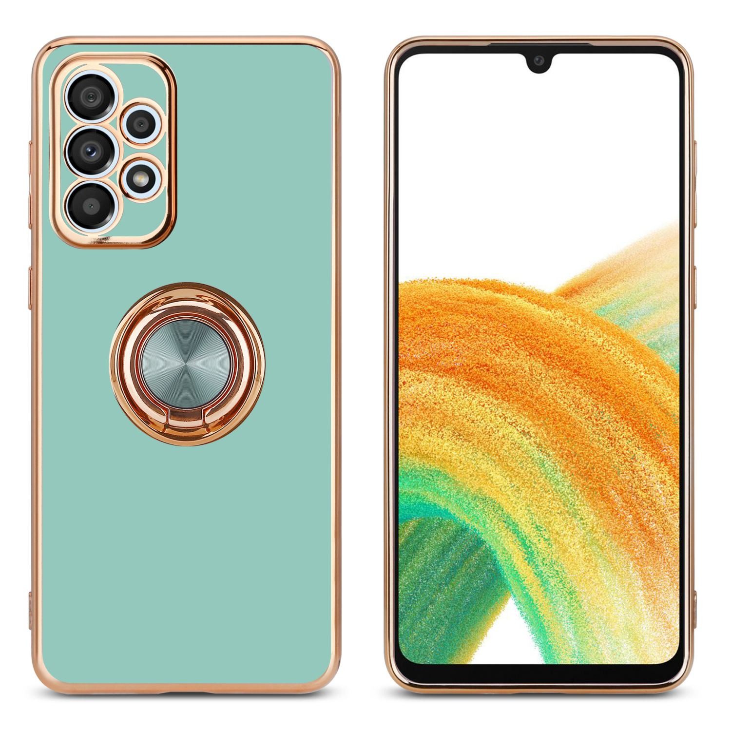 Cadorabo Handyhülle für Samsung Galaxy A52 (4G / 5G) / A52s Hülle Samsung Galaxy A52 (4G / 5G) / A52s, Schutzhülle - TPU Silikon Hülle - mit Kameraschutz und Ring