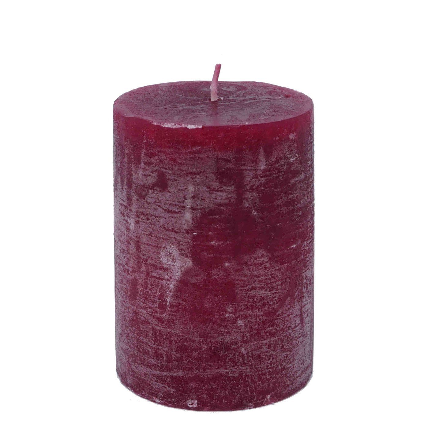 B&S Stumpenkerze Rustikkerze durchgefärbt bordeaux 10 x Ø 7 cm günstig online kaufen
