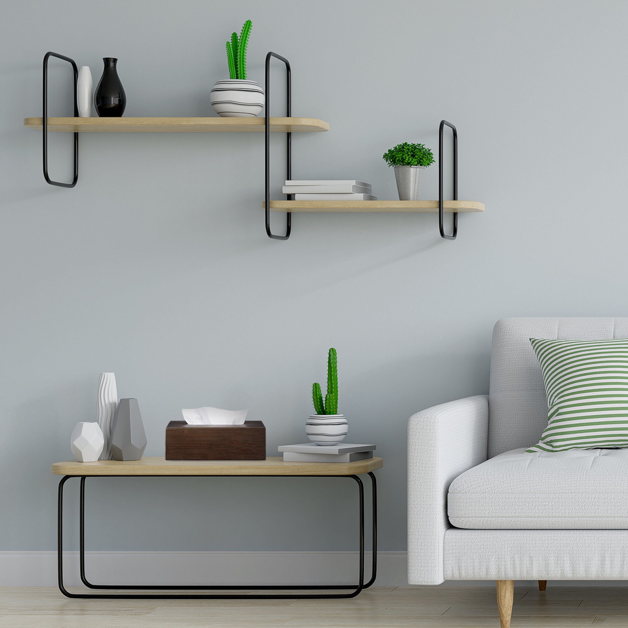 relaxdays Kosmetikbox Bambus Tücherbox dunkelbraun