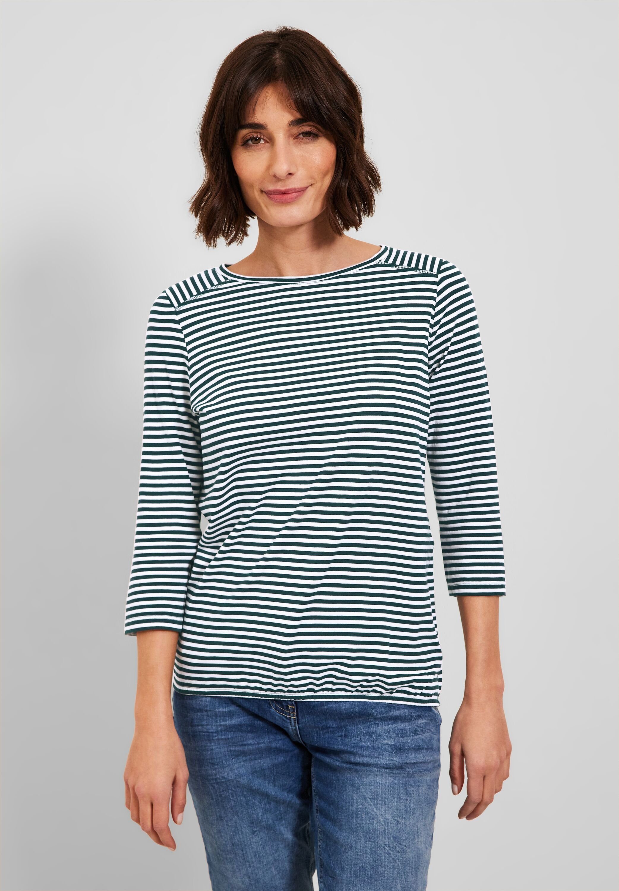 Werbekampagne Cecil 3/4-Arm-Shirt mit U-Boot-Ausschnitt cypress green