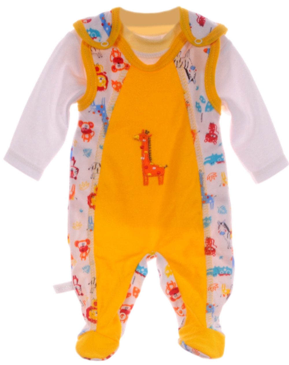 La Bortini Ползунки Erstlingsset Ползункиhose und Langarmshirt in gelb Baby Anzug aus reiner Baumwolle, 44 50 56 62 68