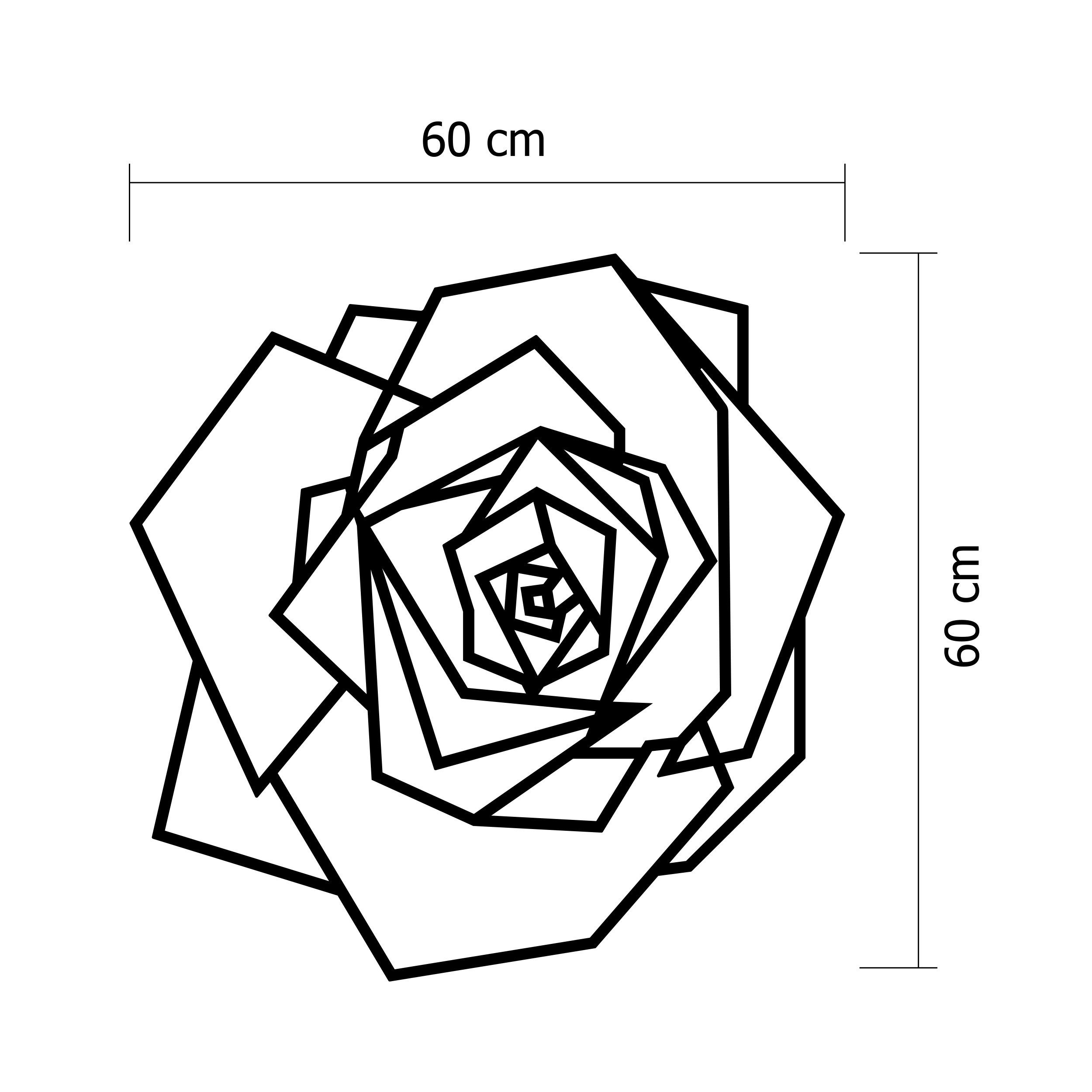 Decortie Wanddekoobjekt NO:51 WILD ROSE, 0.3 x 60 x 60 cm