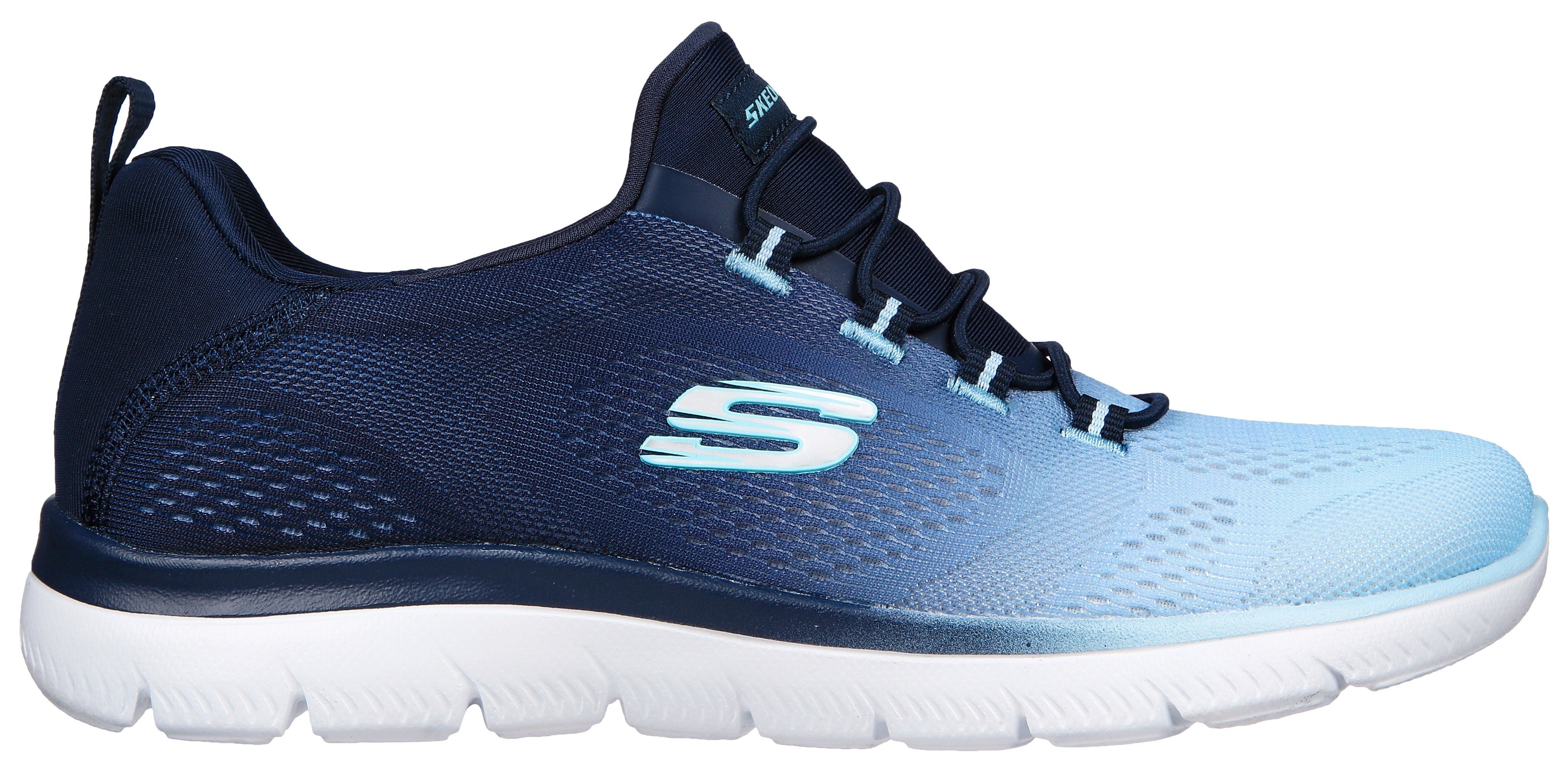 Skechers SUMMITS BRIGHT CHARMER Slip-On Sneaker Schlupfschuh, Slipper, Freizeitschuh mit schönem Farbverlauf