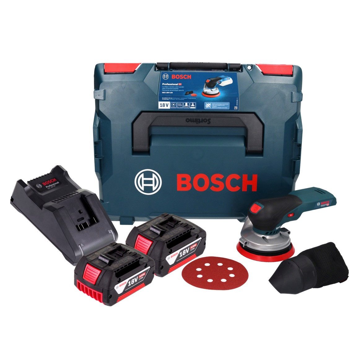 Bosch Professional Akku-Exzenterschleifer GEX 18V-125 Professional Akku Exzenterschleifer 18 V 125 mm Brushless