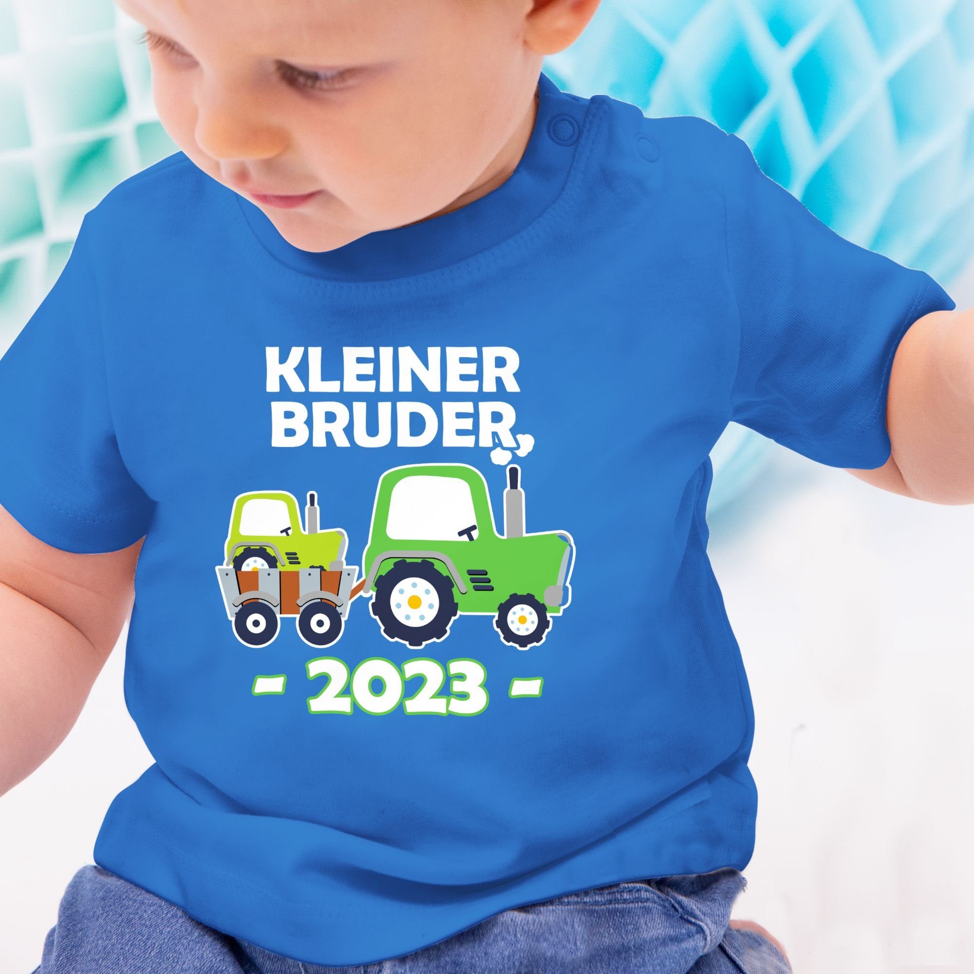 T-Shirt kleiner Traktor - Schwester kurzarm weiß 1 Royalblau Shirtracer shirt Bruder Bruder und Baby Kleiner Geschwister T-Shirt - 2023 bruder