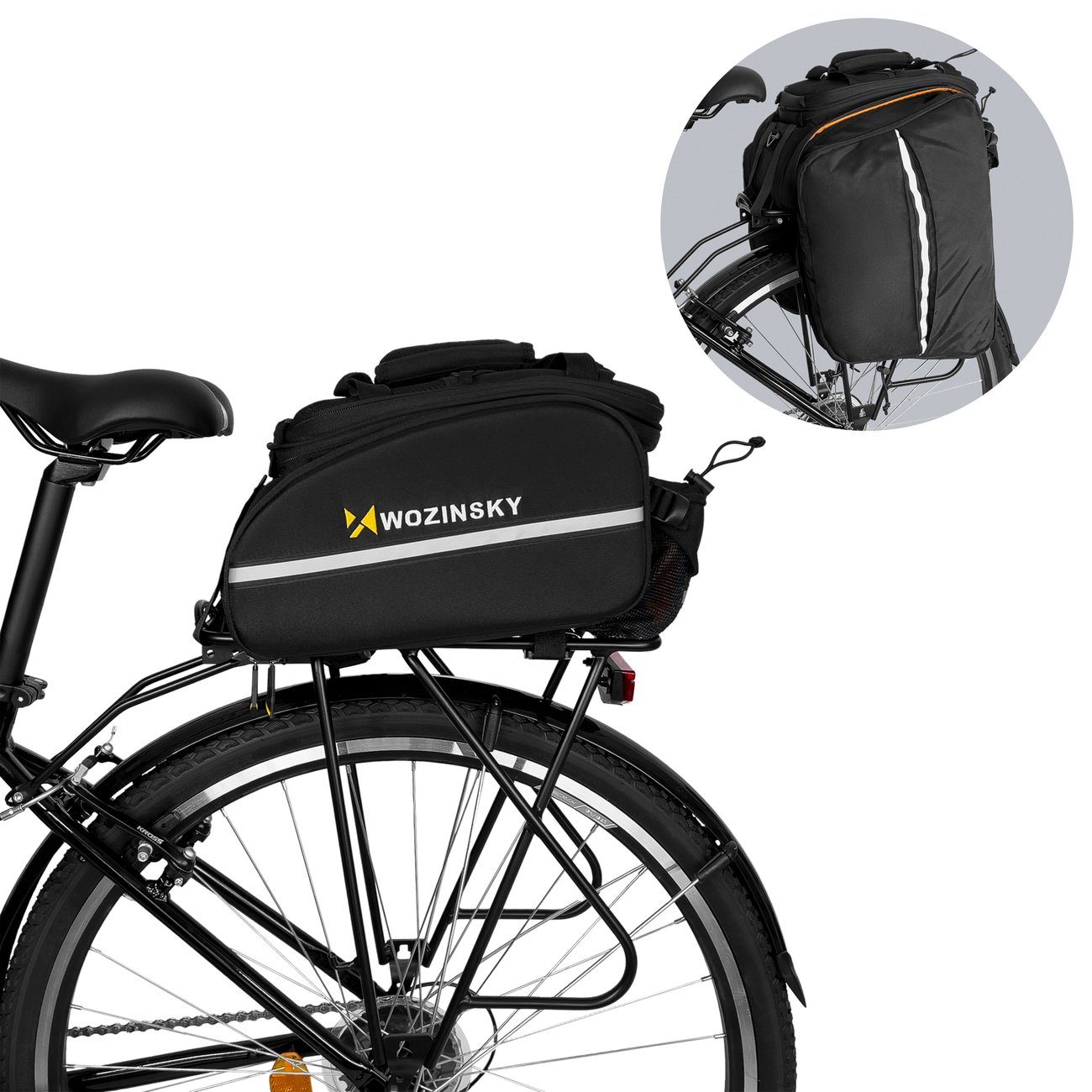 Wozinsky Fahrradtasche Fahrradtasche für Gepäckträger, Wasserdichte 35 L