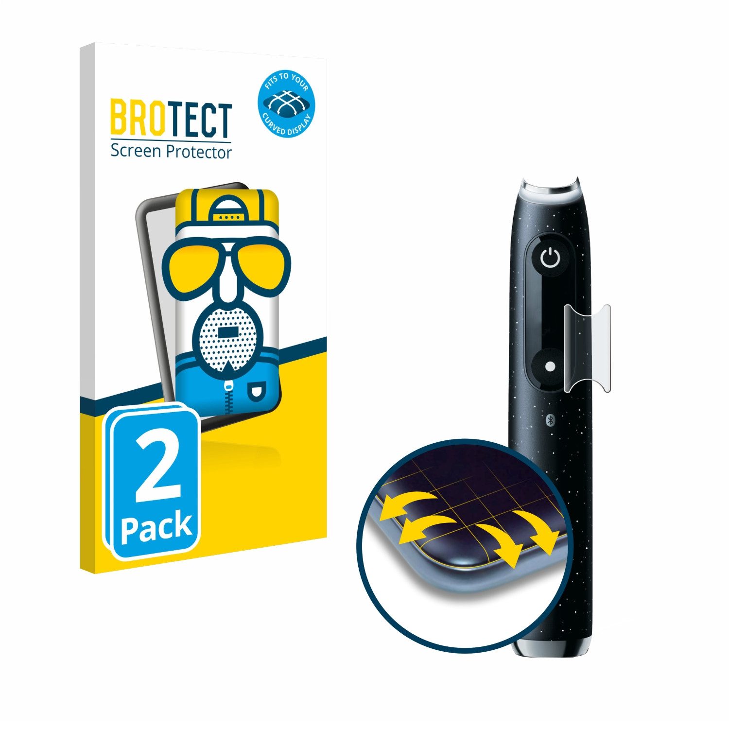 BROTECT Displayschutzfolie Fullscreen Schutzfolie für Oral-B iO 10, 2 Stück, Displayschutz Folie Fullcover Matt Entspiegelungsfolie