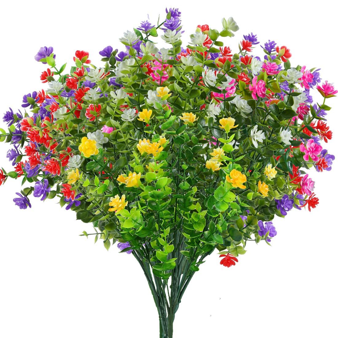 Kunstblumenstrauß 20 Bündel Künstliche Blumen für den Außenbereich, UV-beständig, Coonoor, Kunstplastikgrün für Hochzeit, Brautstrauß, drinnen, draußen, zu Hause