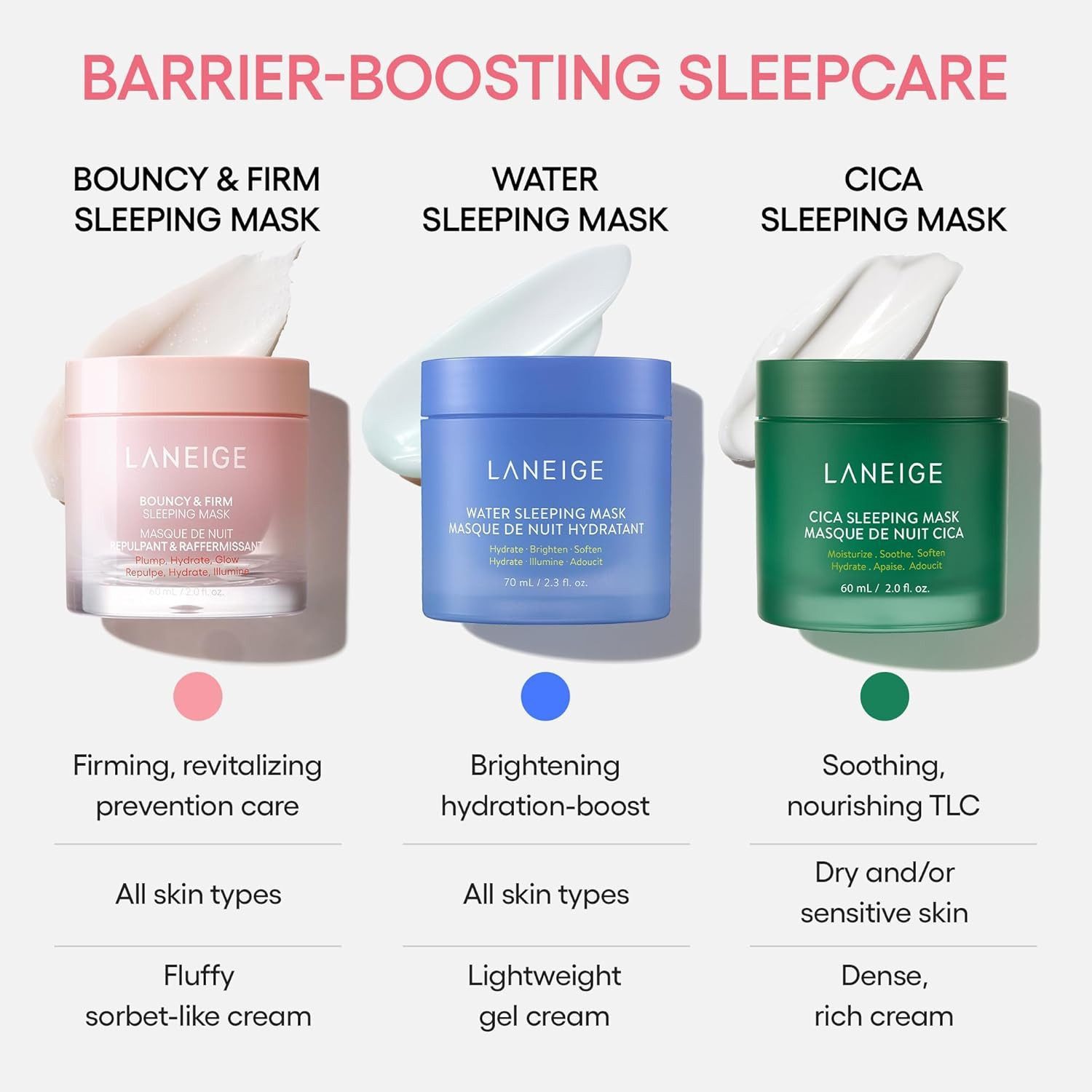 LANEIGE Feuchtigkeitscreme Water Sleeping Mask EX 70ml – Feuchtigkeitsspendende Nachtmaske für strahlende Haut, Pflegemaske, Nachtmaske, Feuchtigkeitsspendend, Beruhigender Duft, Leichte Gel-Textur