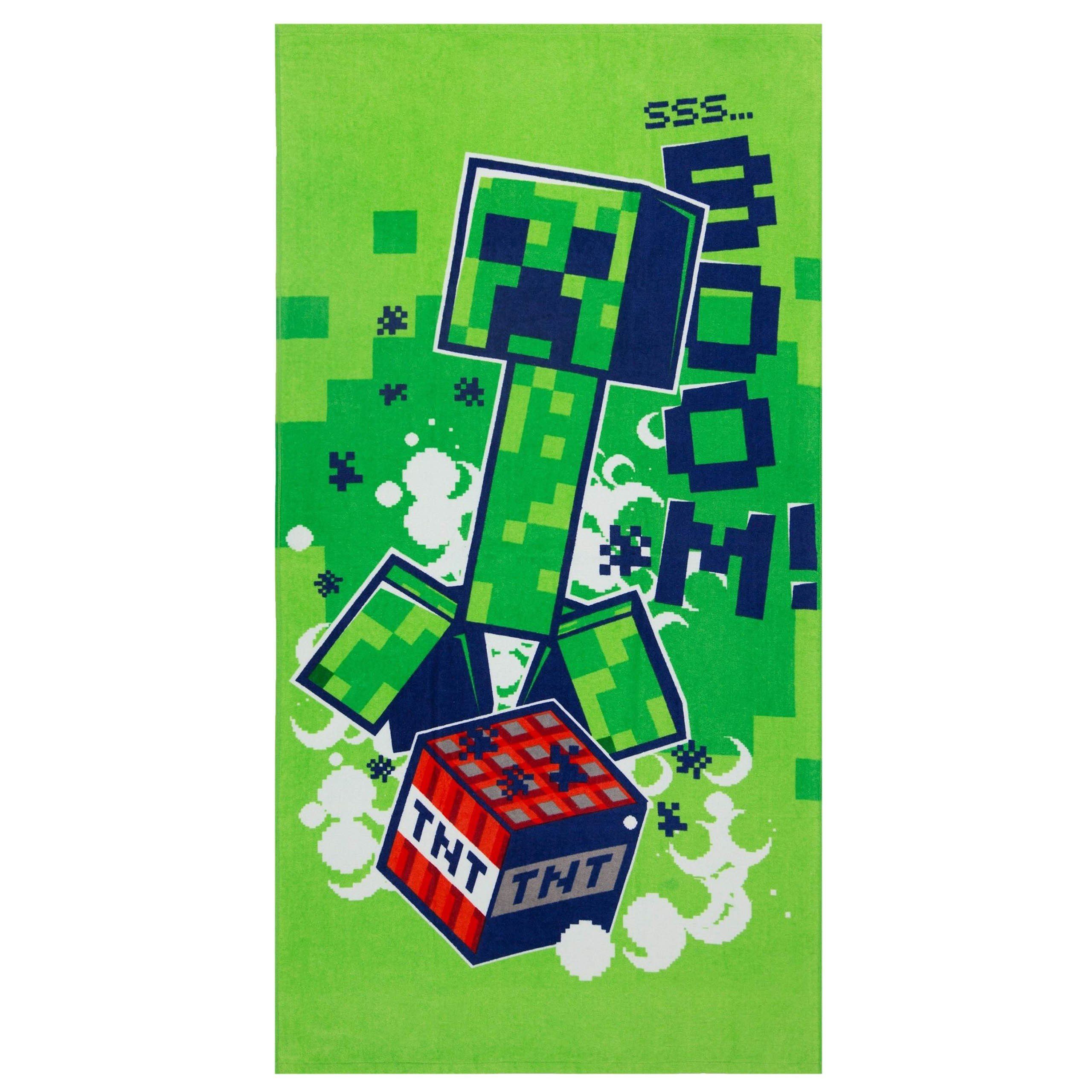 Sarcia.eu Badetücher Minecraft Grünes Badetuch, Baumwolle 70x140 cm
