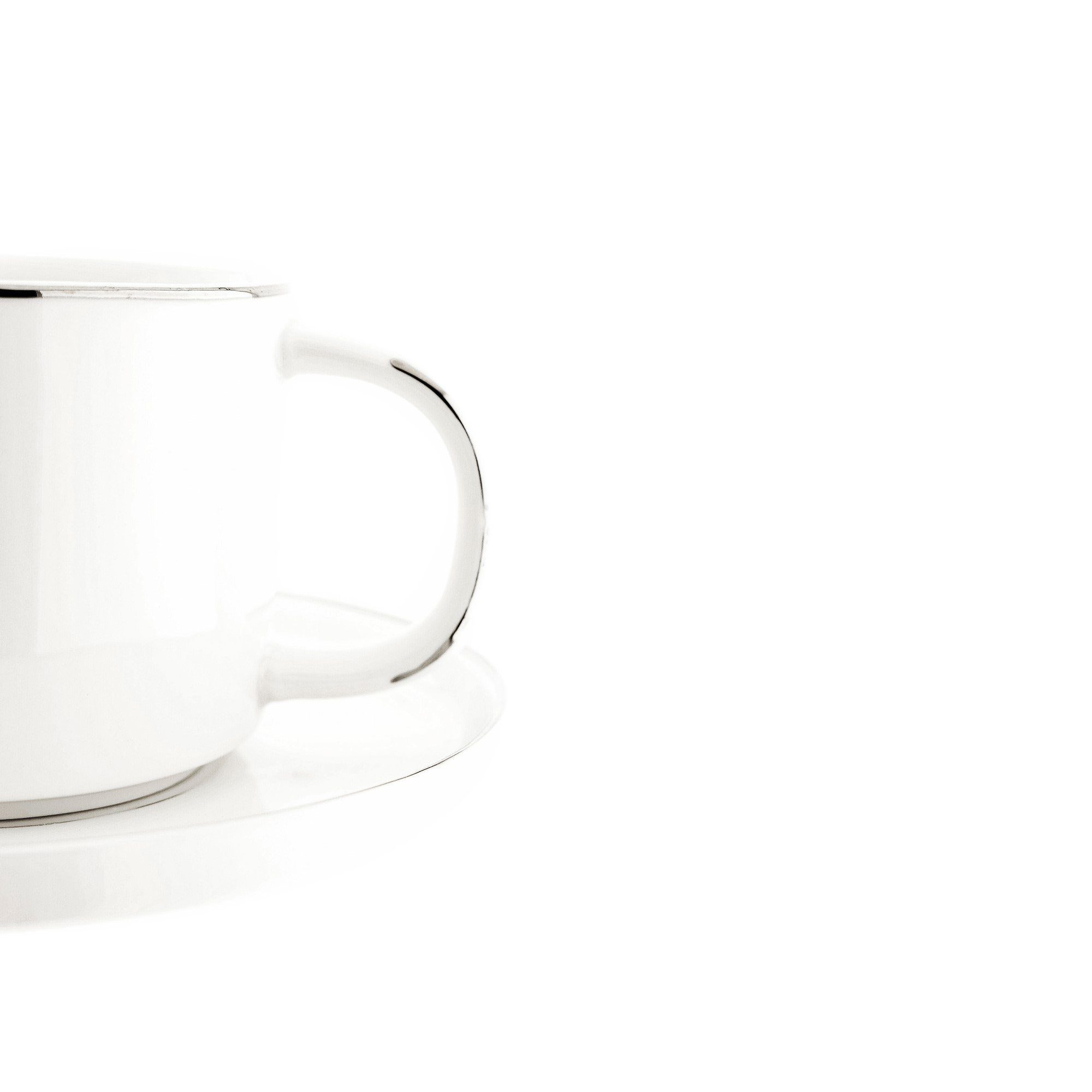Kaffeservice Mokkaservice Untertasse Zellerfeld Silber-Umrandung Tasse mit ZELLERFELD 12-Teilig Tasse