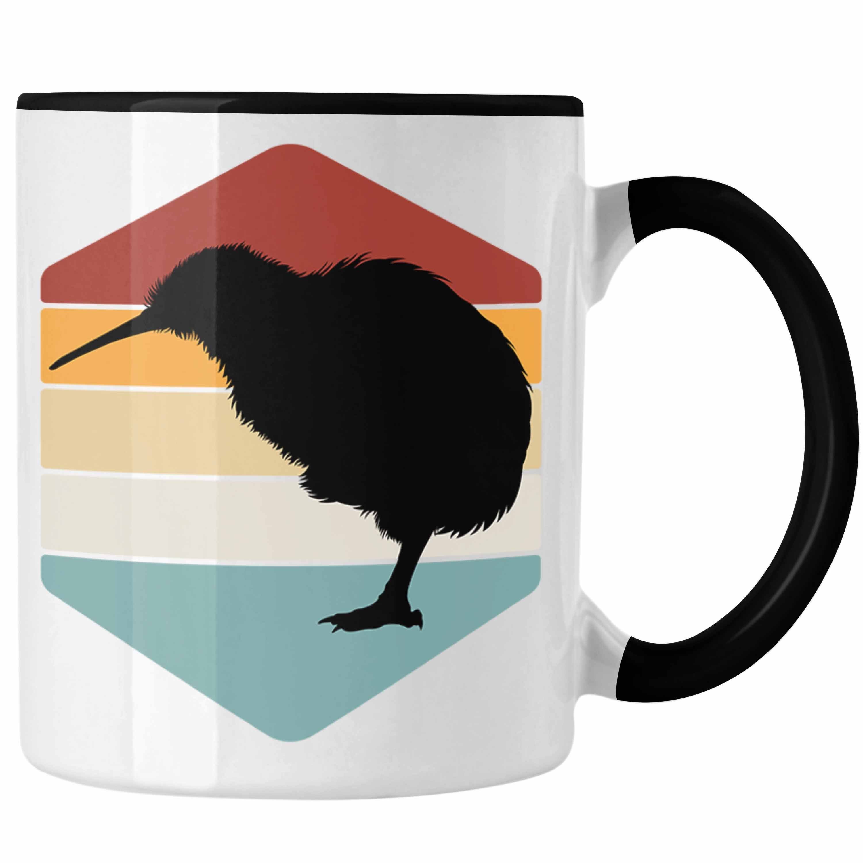 Trendation Tasse Neuseeland Newzeeland Geschenk Geschenkid Kiwi Tier Auslandsjahr Schwarz Tasse