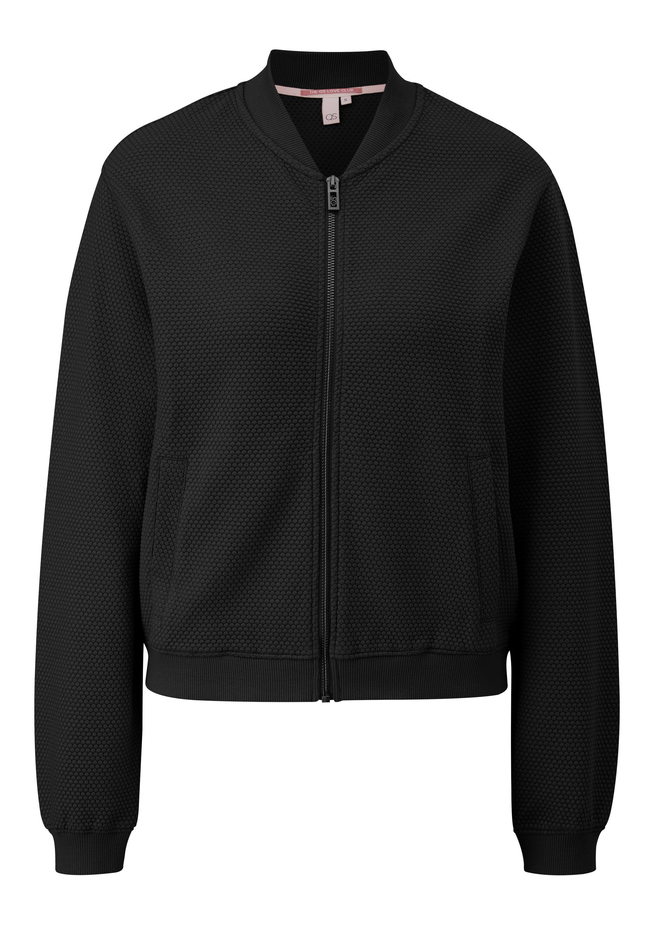 QS Sweatjacke Sweatshirt Sweatshirt im Blousonstyle mit Strukturmuster günstig online kaufen