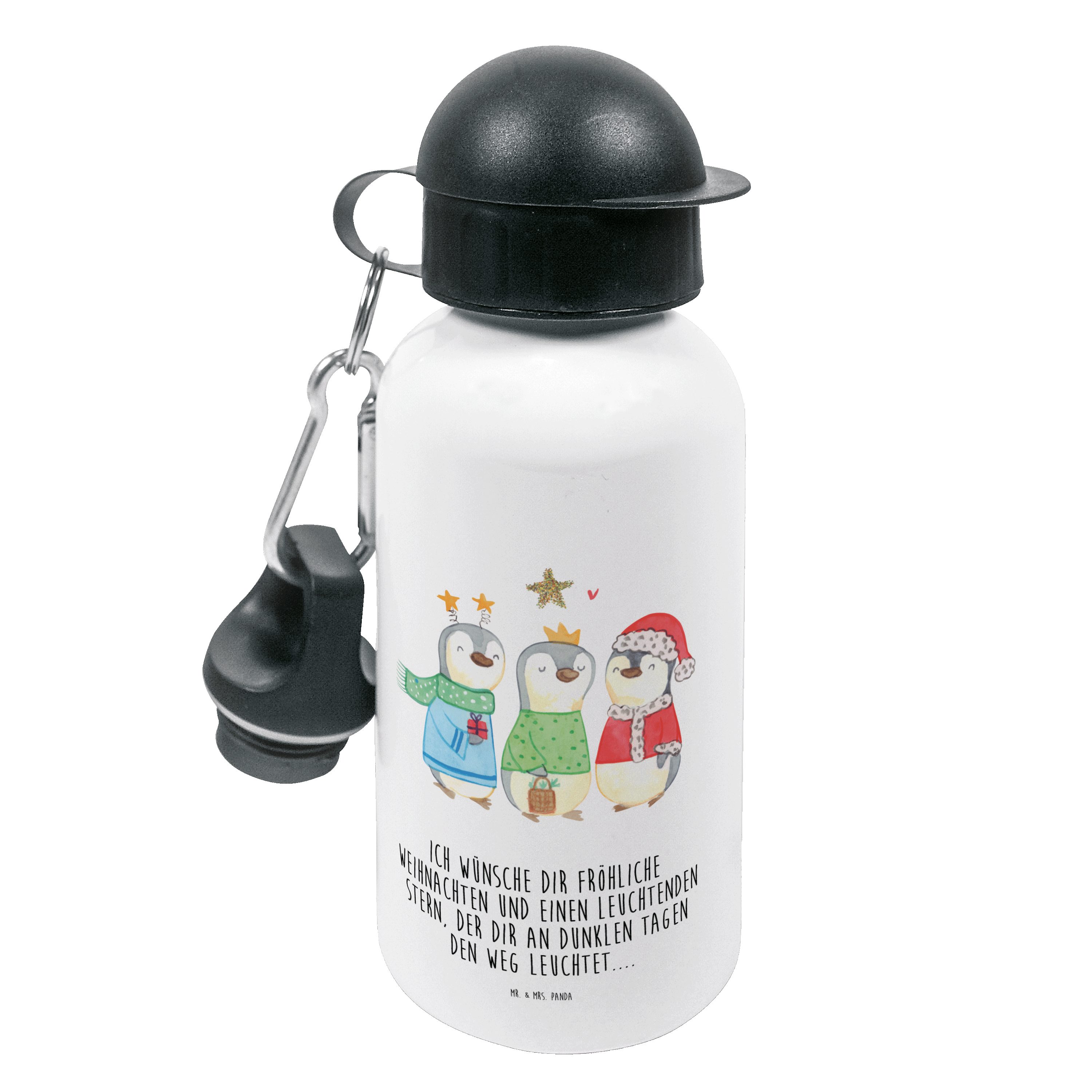 Mr. & Mrs. Panda Trinkflasche Winterzeit Heilige drei Könige - Weiß - Geschenk, Heiligabend, Kinder