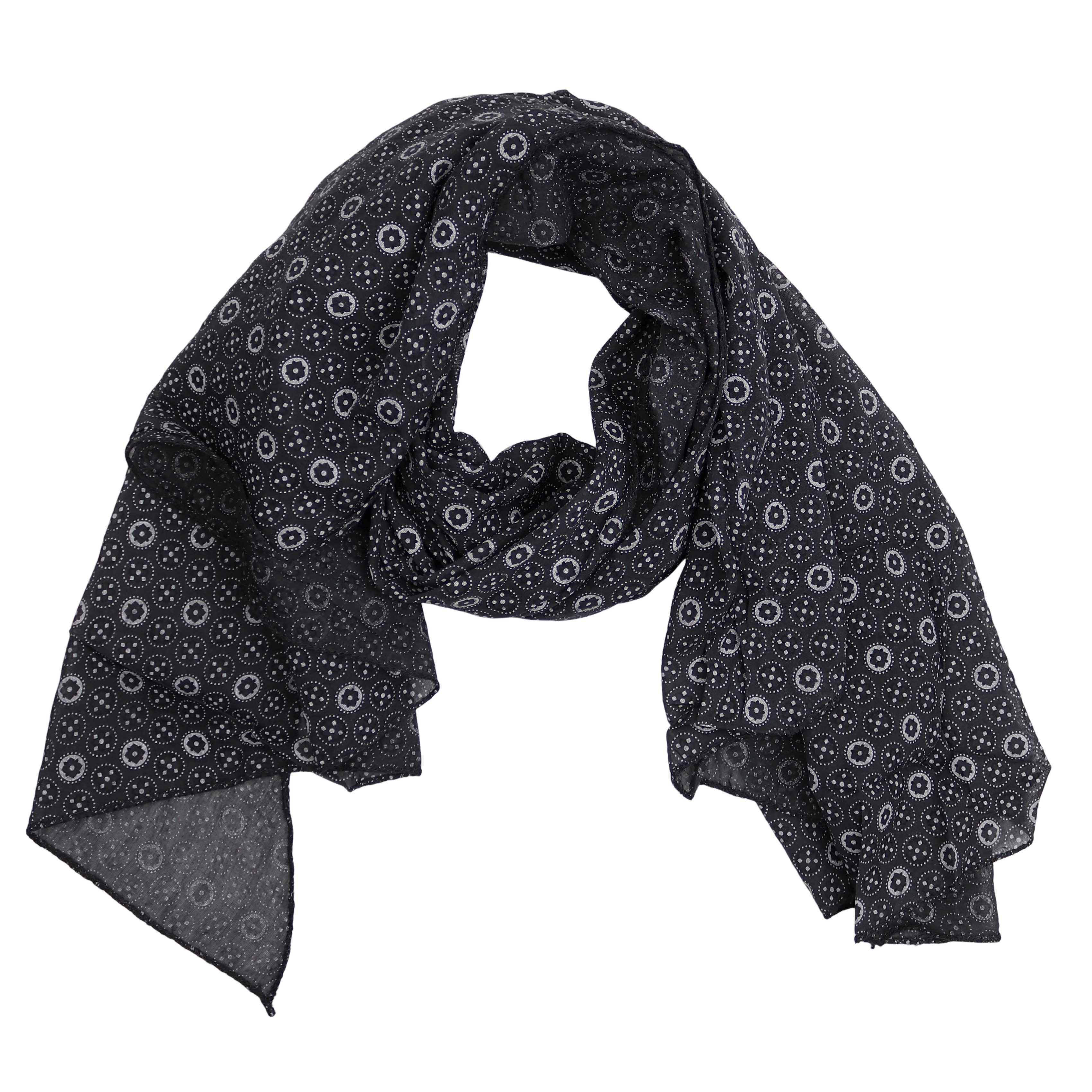 MIRROSI Modeschal Asymmetrischer Schal, Made in Italy 20% Seide 80% Baumwolle, (Ca.170x77cm; leicht und bequem), Damen Halstuch ideal für Frühling, Sommer und Herbst