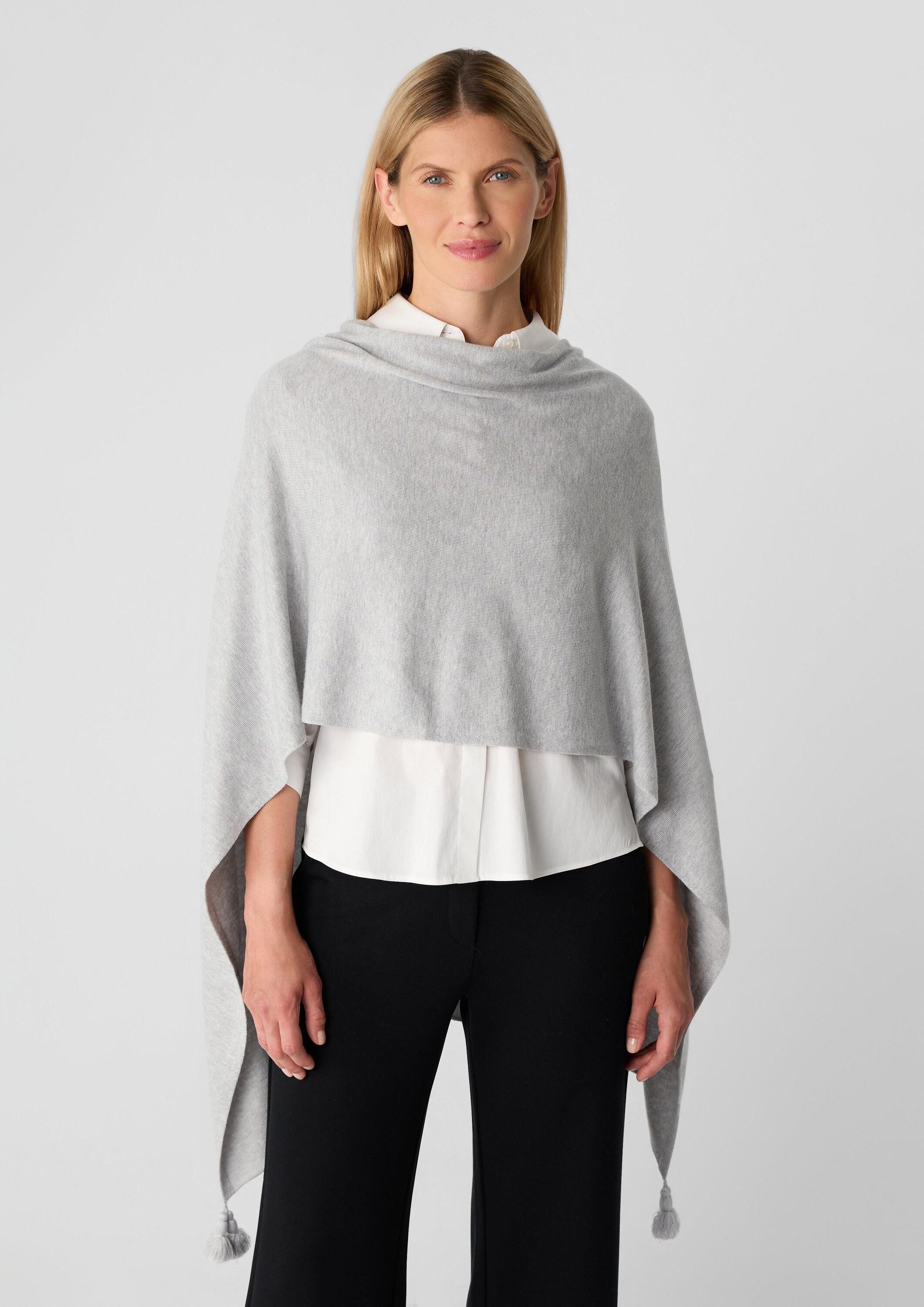 comma Poncho Indoor-Poncho Weicher Feinstrick-Poncho mit Quasten günstig online kaufen