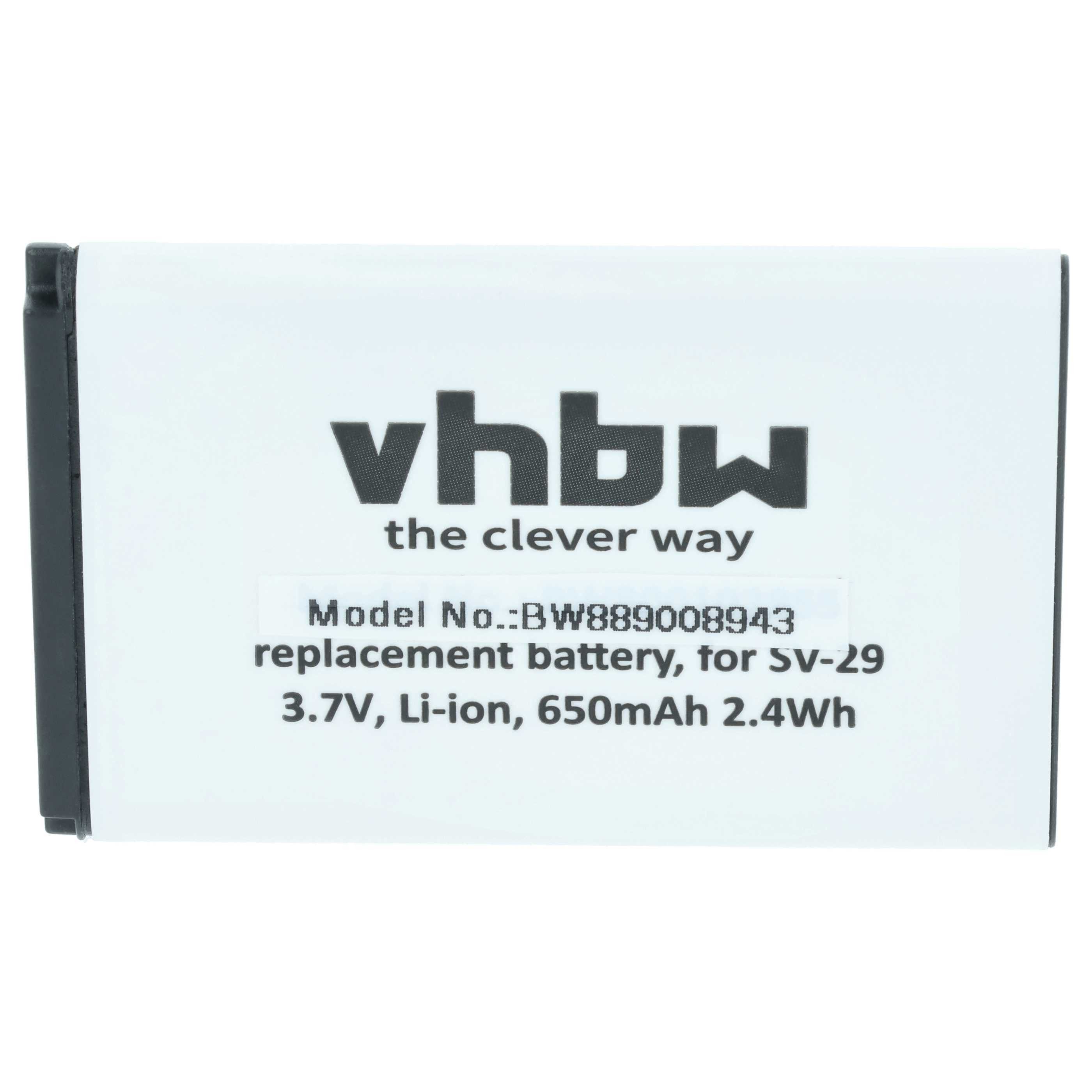 vhbw Akku Ersatz für Doro DBR-800A für Babyphone (650 mAh, 3,7 V, Li-Ion) Smartphone-Akku Akku Li-Ion 650 mAh (3,7 V, 5 St), Leistungsfähige Austausch-Akkus für Telefon, Smartphone