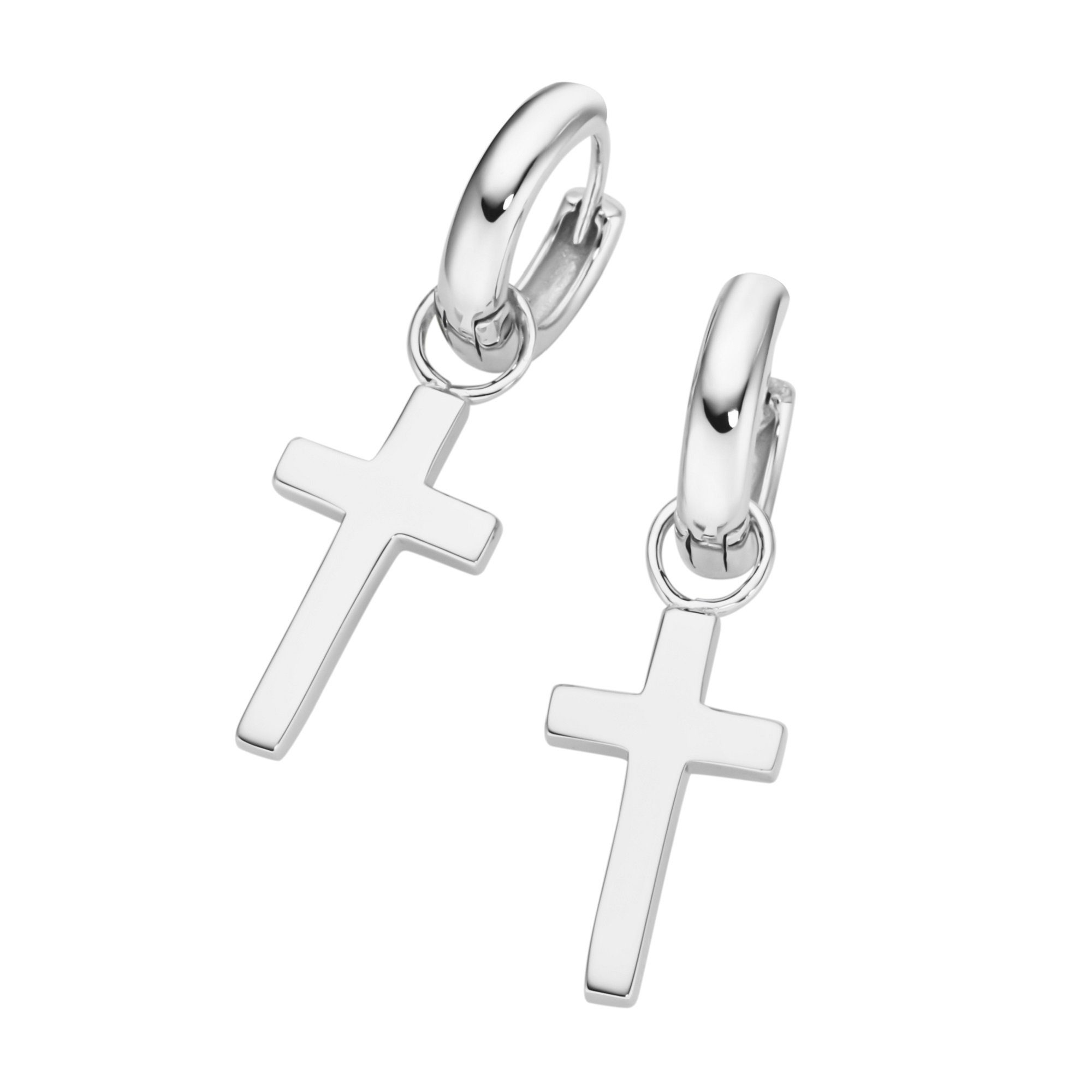 GIORGIO MARTELLO MILANO Paar Creolen mit Behang Kreuz, Silber 925