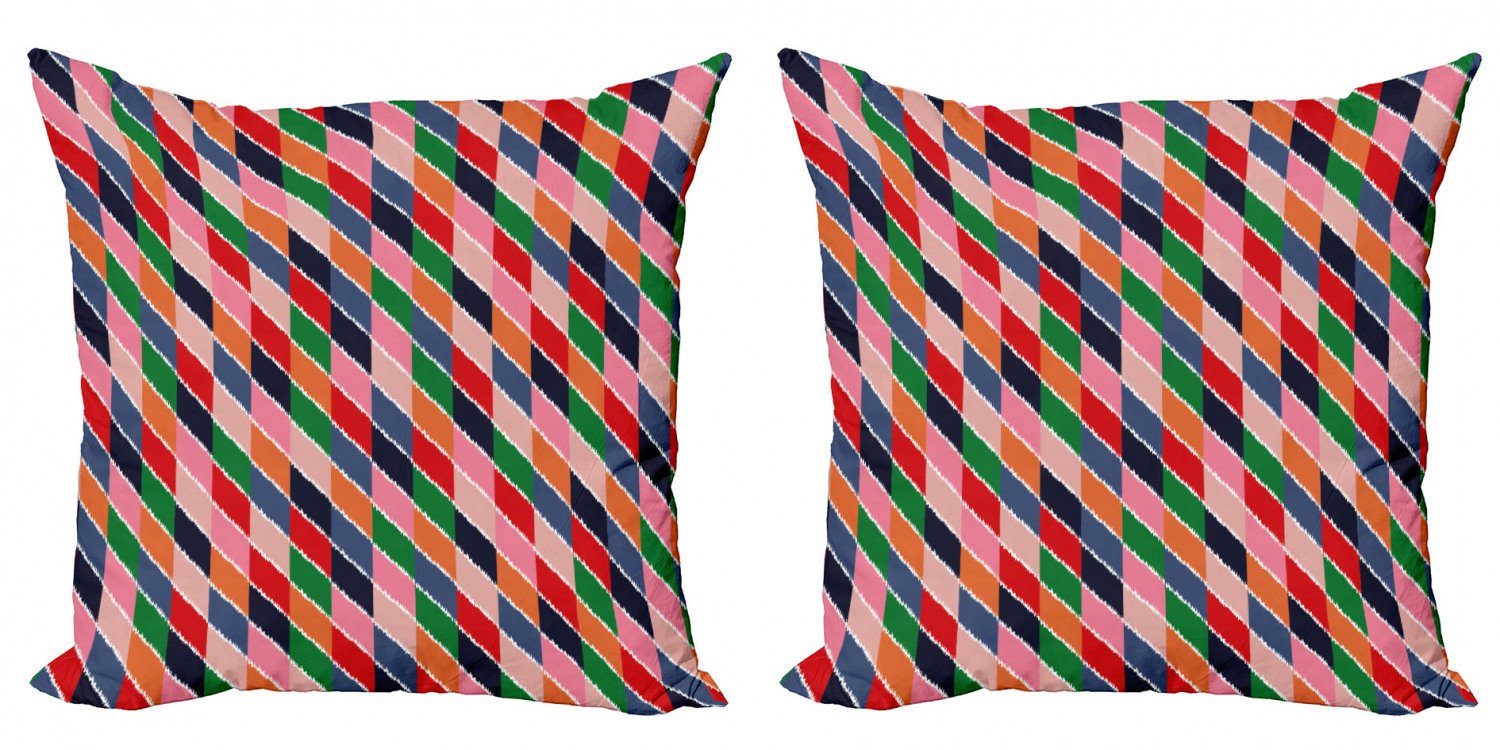 Kissenbezüge Modern Accent Doppelseitiger Digitaldruck, Abakuhaus (2 Stück), geometrisch Parallelogramm-Blöcke