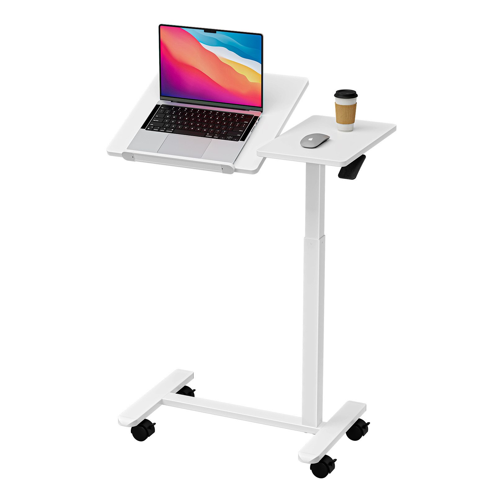 Dripex Stehpult Beistelltisch höhenverstellbar Pflegetisch Computertisch mit Rollen, Breite 40cm