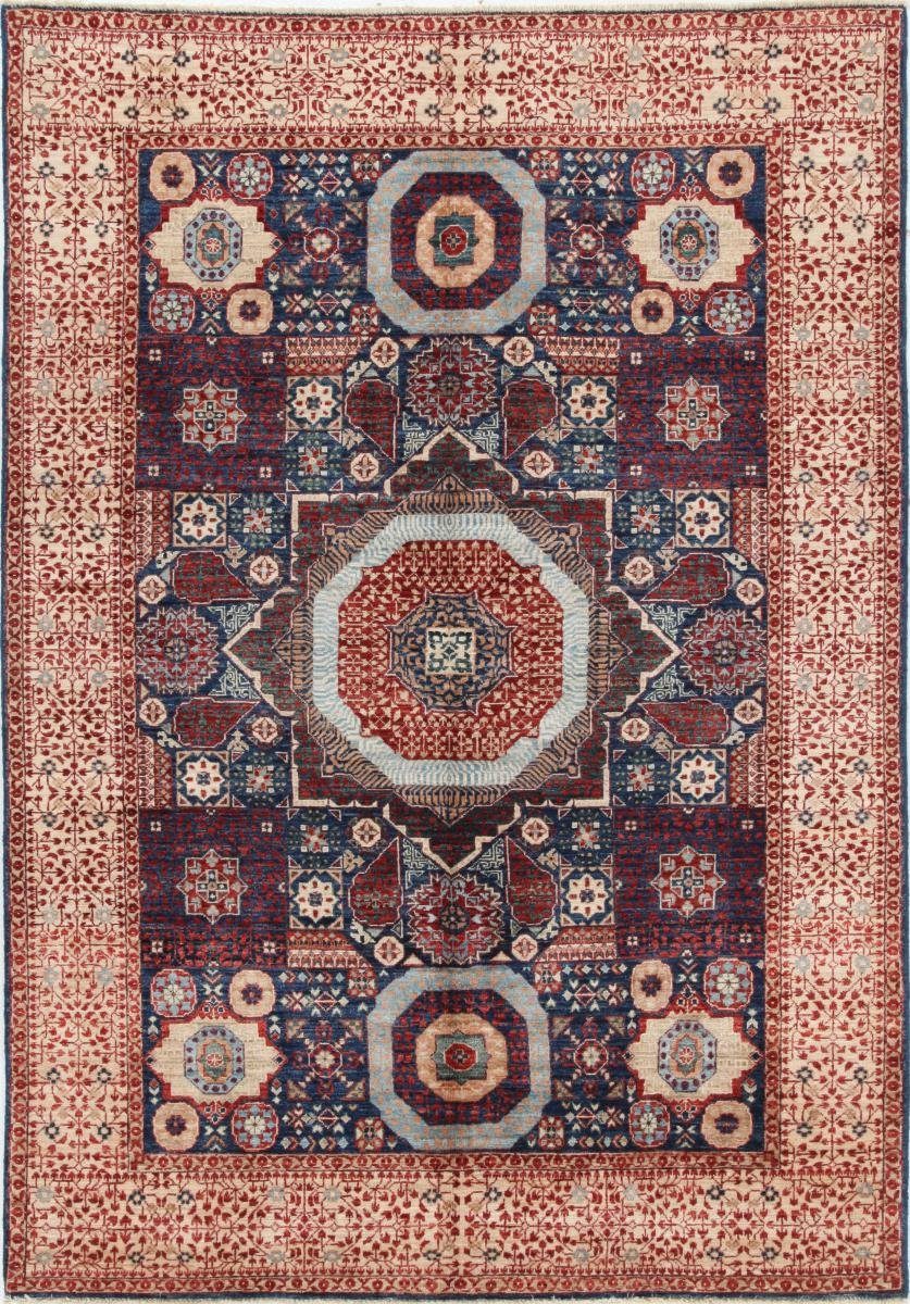 Orientteppich Mamluk 145x208 Handgeknüpfter Orientteppich, Nain Trading, rechteckig, Höhe: 6 mm