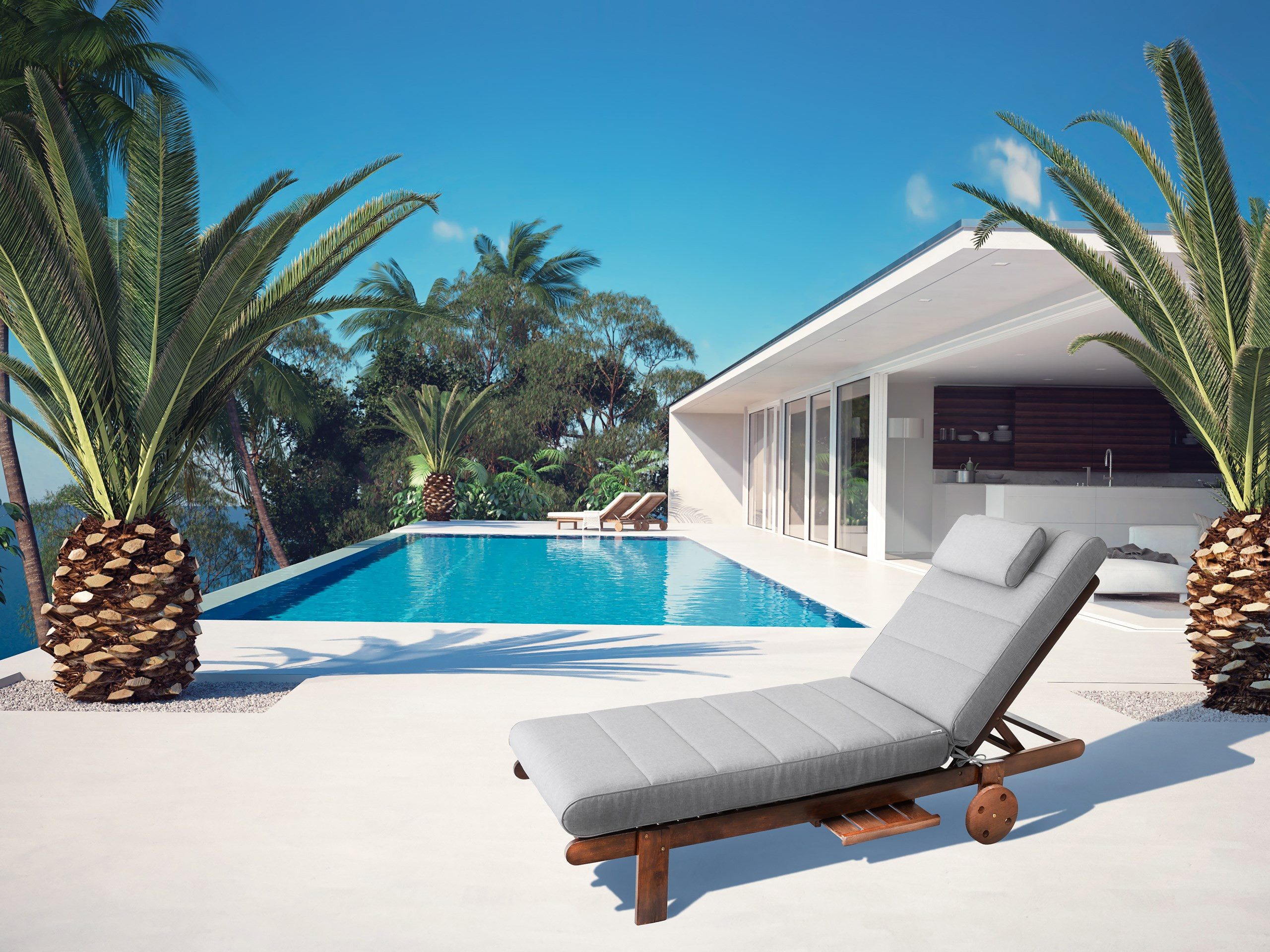 Hobbygarden Polsterauflage Liegenauflage 204x60x10 cm „Malaga“ – extra dicke Gartenliege Auflage, wasserdicht wendbar, für Sonnenliege & Deckchair Made in EU