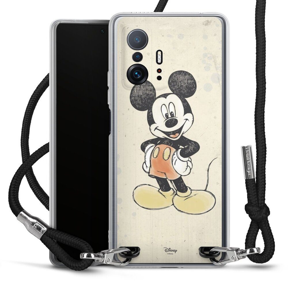 DeinDesign Handyhülle Offizielles Lizenzprodukt Mickey & Minnie Mouse Wasserfarbe, Xiaomi 11T Pro 5G Handykette Hülle mit Band Case zum Umhängen
