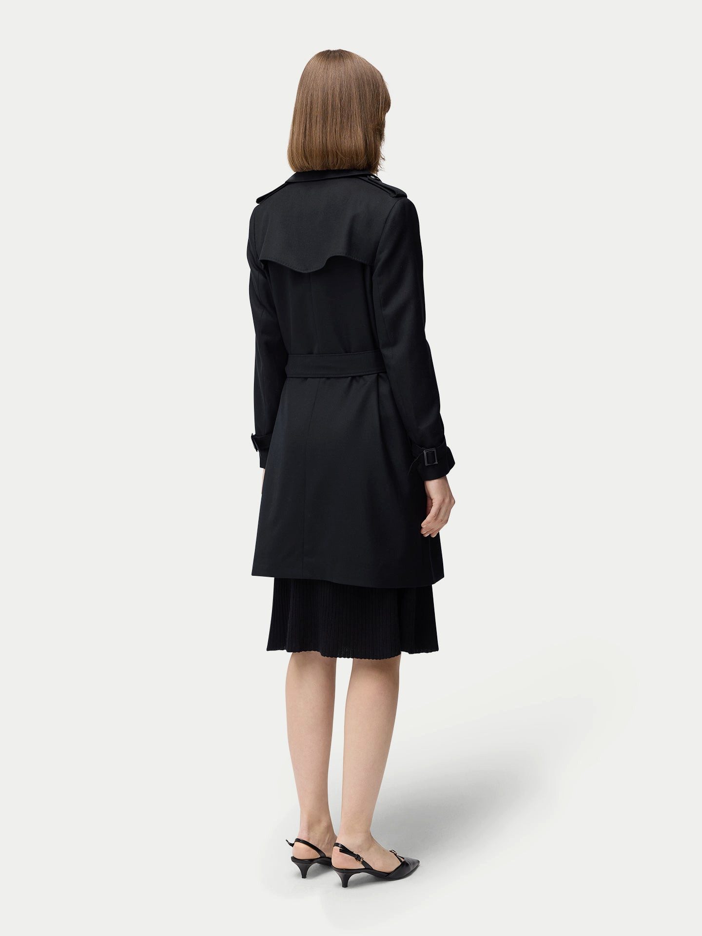 GOBI Cashmere Wollmantel Doppelreihiger Kaschmir Trenchcoat