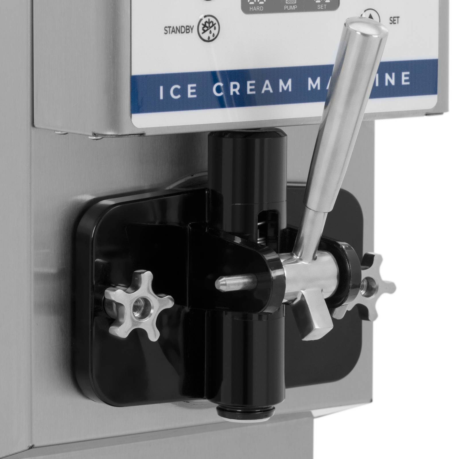 Royal Catering Eismaschine 6,5 l/h Softeismaschine LED Edelstahl Frozen Joghurt Maschine Gastro, 800 W