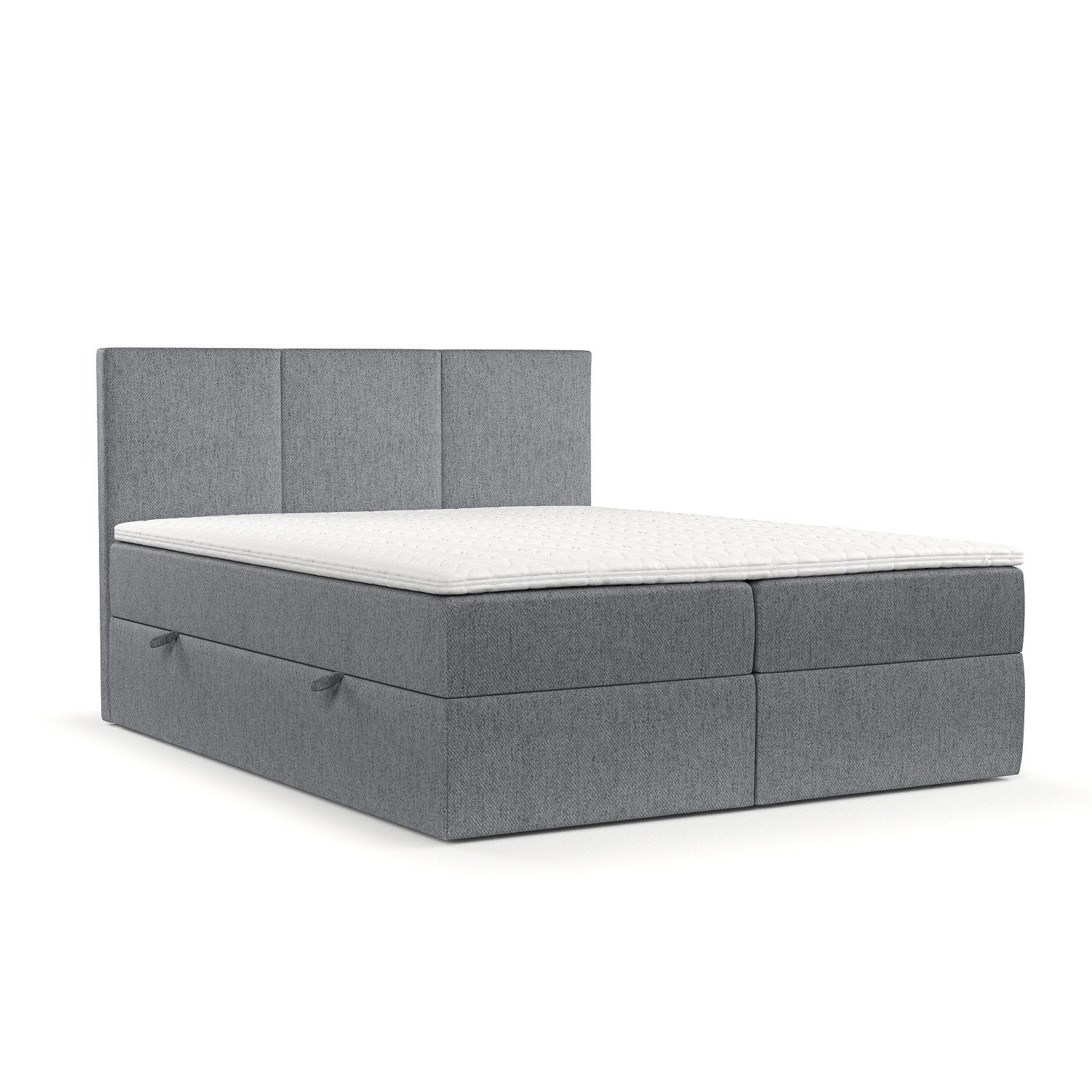 Maison de Rêve Boxbett Jonah (Matratze, Stauraum, Kopfteil, Topper), Boxspringbett mit Bonellmatratze, Kontinentalbett aus Webstoff