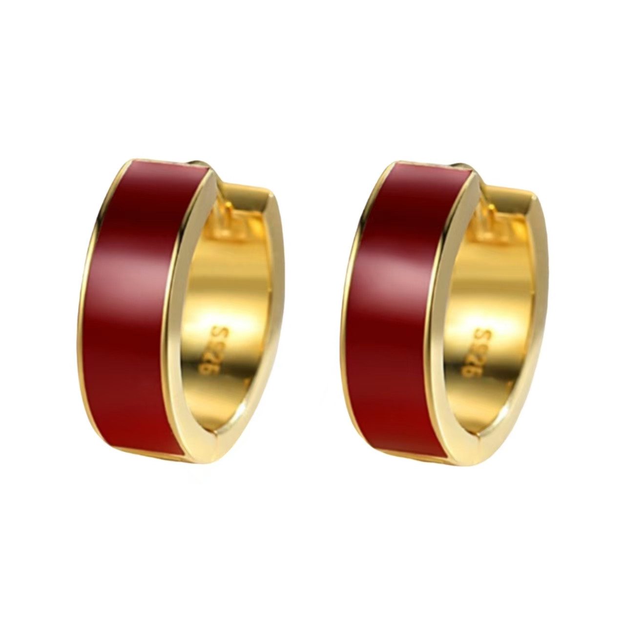 Jumpeak Paar Ohrstecker Ohrringe Silber 925 Damen,Ohrstecker Rot,Ohrstecker Mädchen,Ohrringe, 18K vergoldet,Ohrringe mit Tropfenglasur,schwester geschenk,Geburtstag