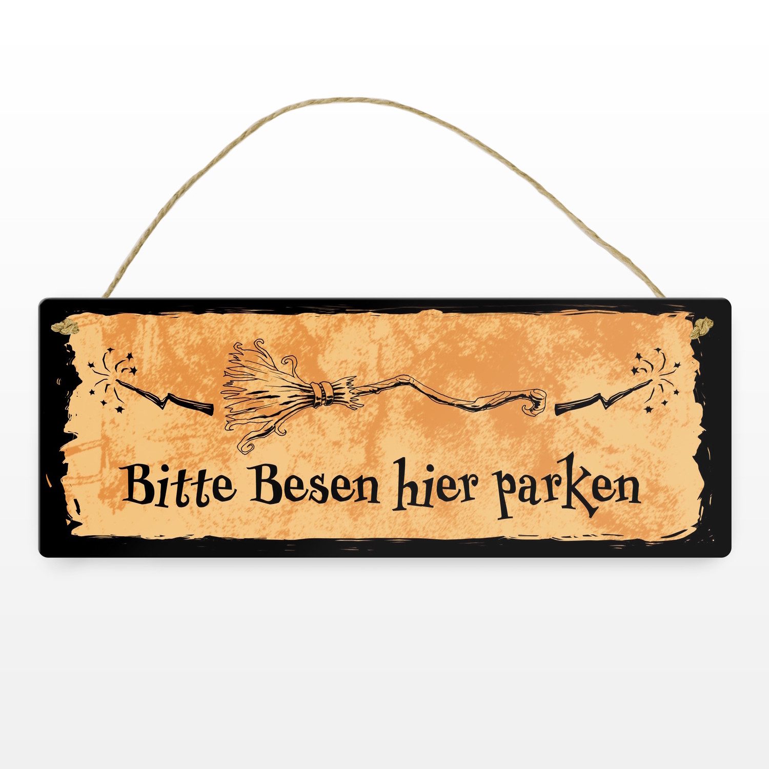 speecheese Metallschild Metallschild für Hexen mit Besen Motiv und Spruch B günstig online kaufen