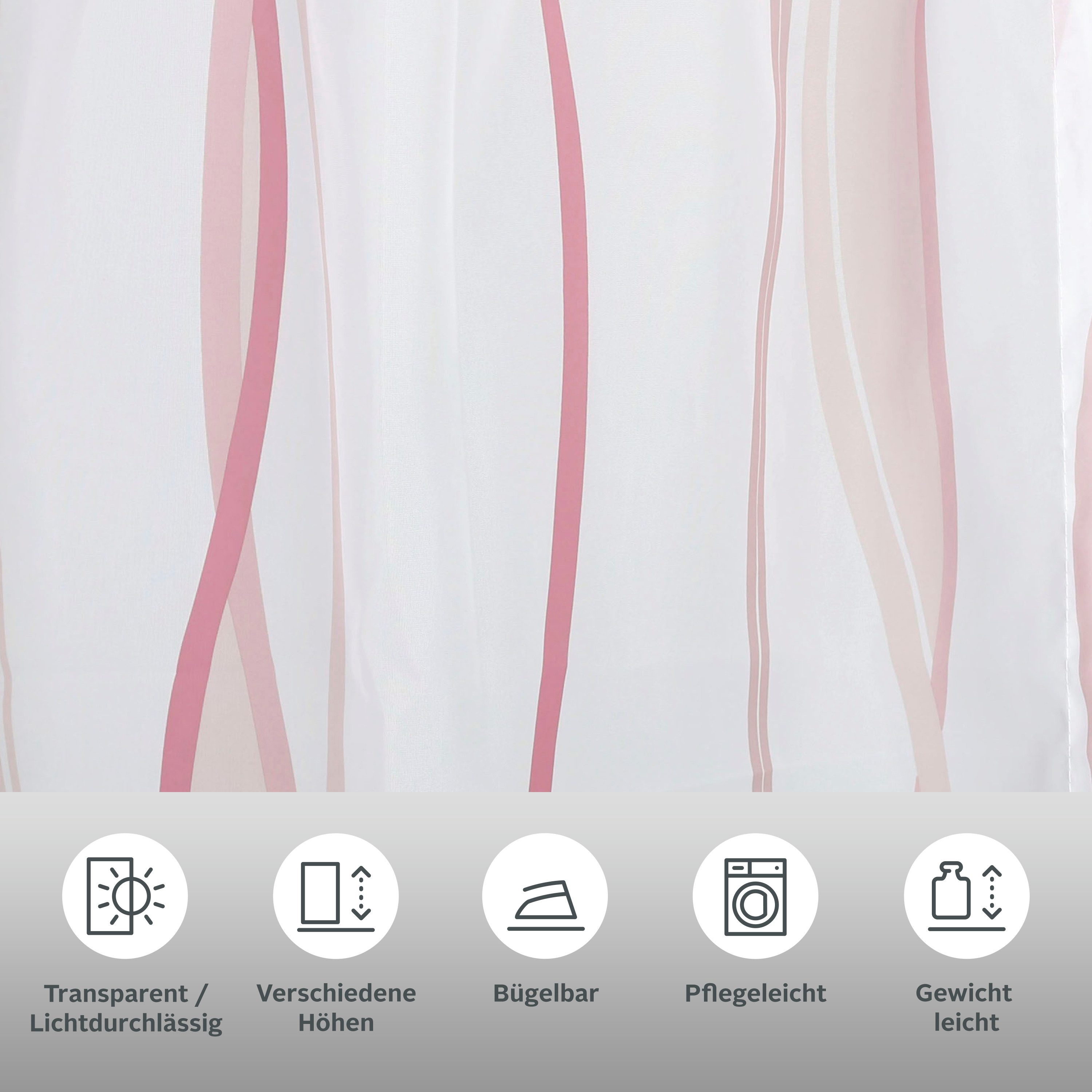 OTTO home Gardine Dimona (2 St), Ösen, transparent, Voile, 2-er Set, transparent, Voile, Polyester, Wellen