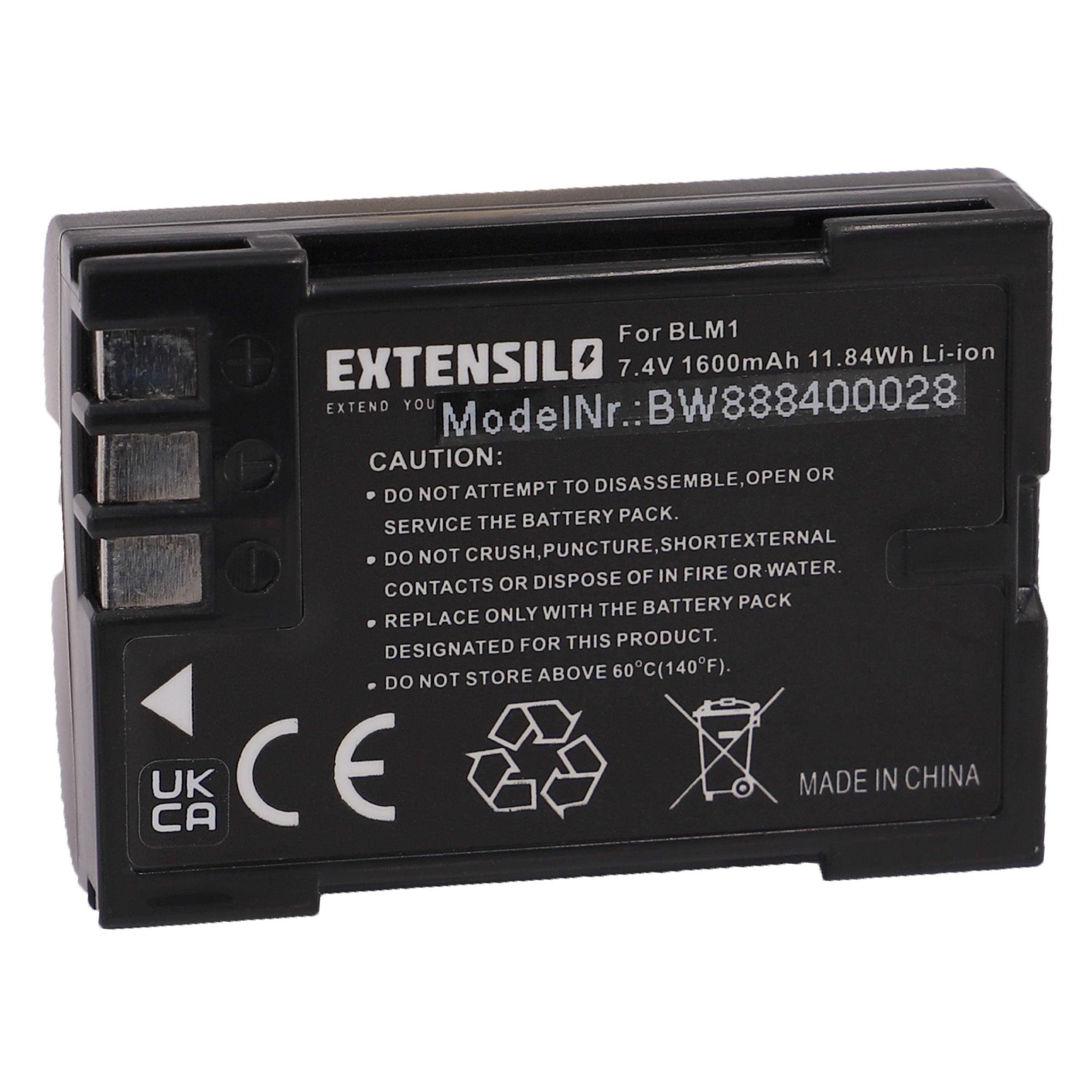 Extensilo Ersatz für Olympus PS-BLM1 für Kamera-Akku Li-Ion 1600 mAh (7,4 V)