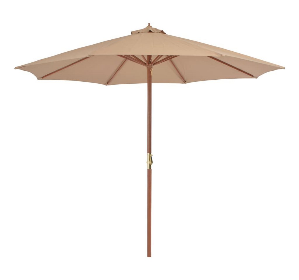 Thumbnail - vidaXL Sonnenschirm, Balkonschirm mit Holz-Mast 300 cm Taupe