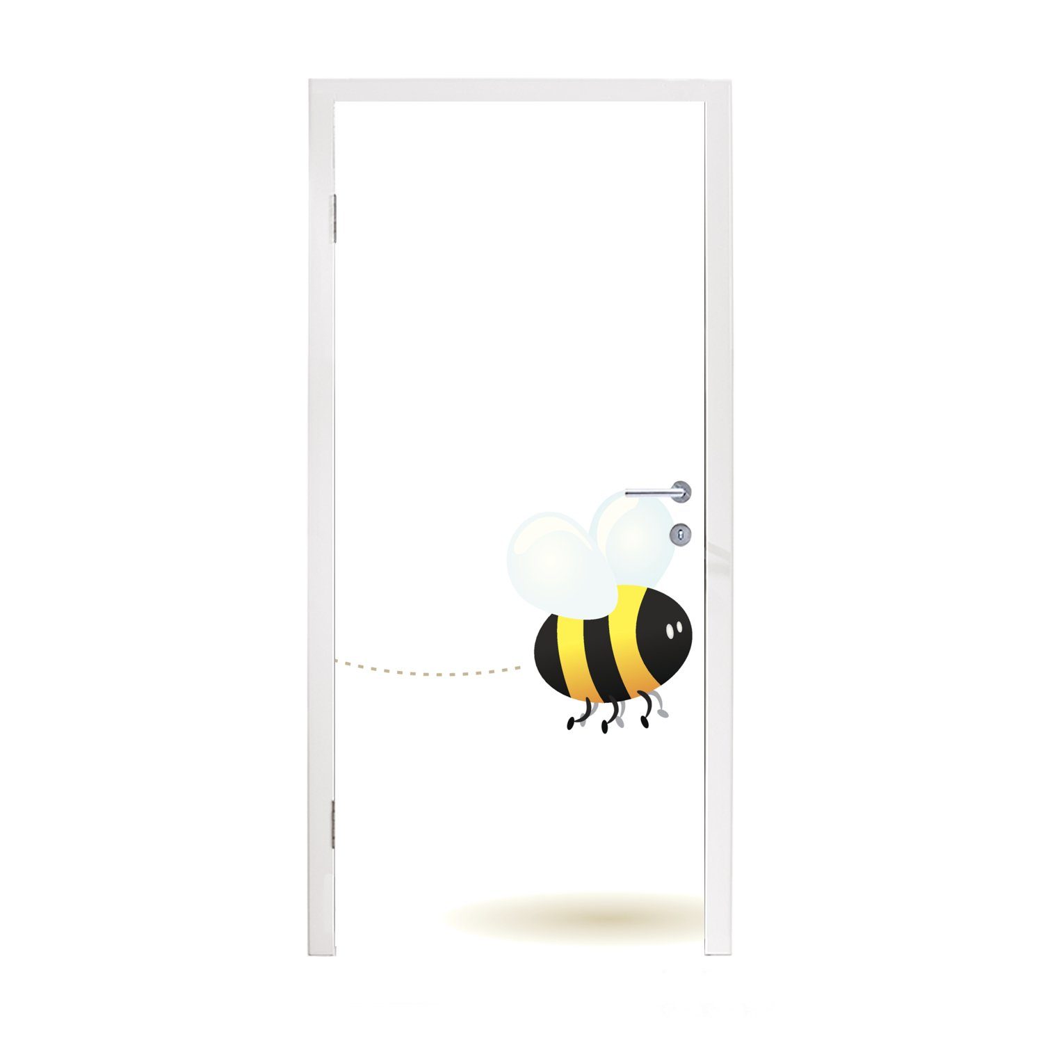 MuchoWow Türtapete Eine Illustration einer fliegenden Biene, Matt, bedruckt, (1 St), Fototapete für Tür, Türaufkleber, 75x205 cm