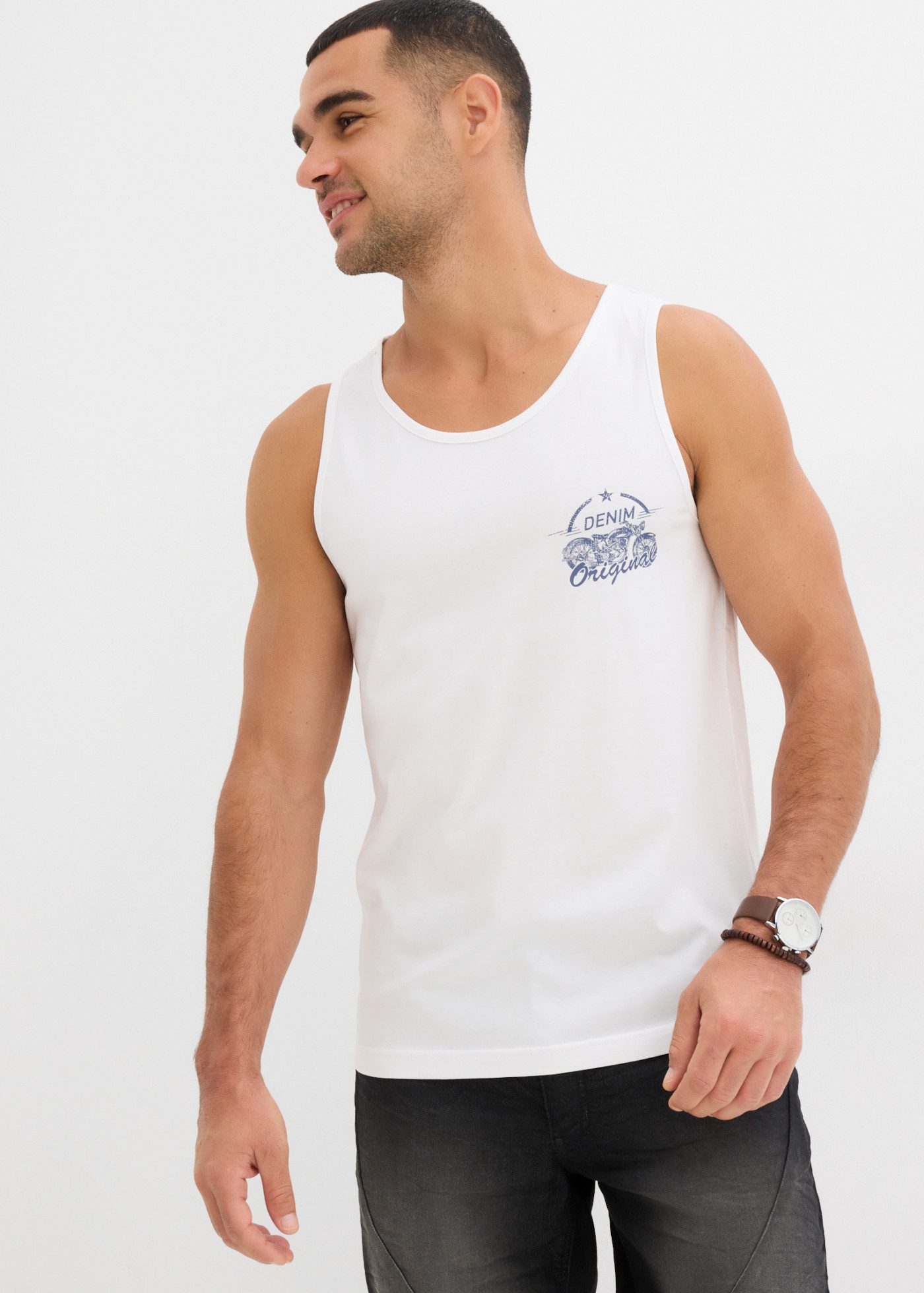 bonprix Tanktop (Packung, 3er) aus reiner Baumwolle, ärmelloses Design, im 3er Pack, regular fit