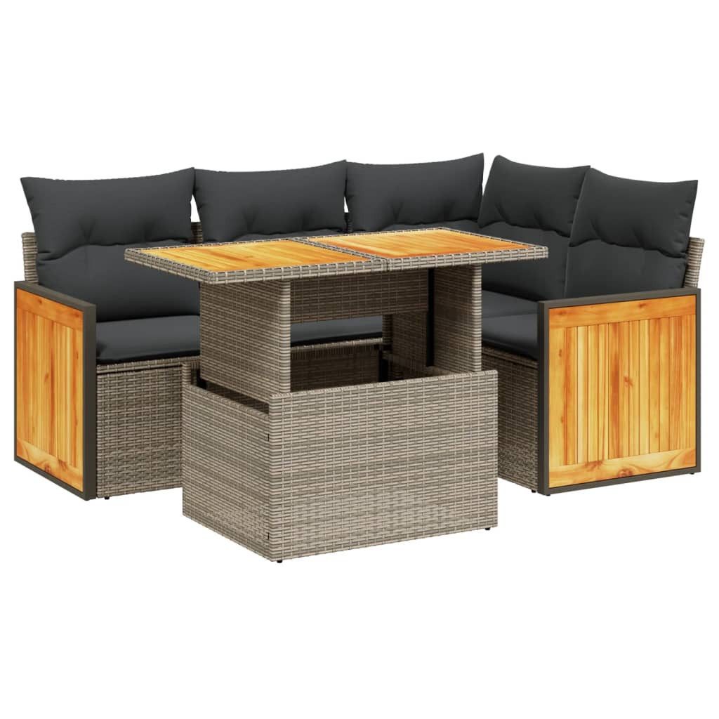 vidaXL Gartenlounge-Set 5-tlg. Garten-Sofagarnitur mit Kissen günstig online kaufen
