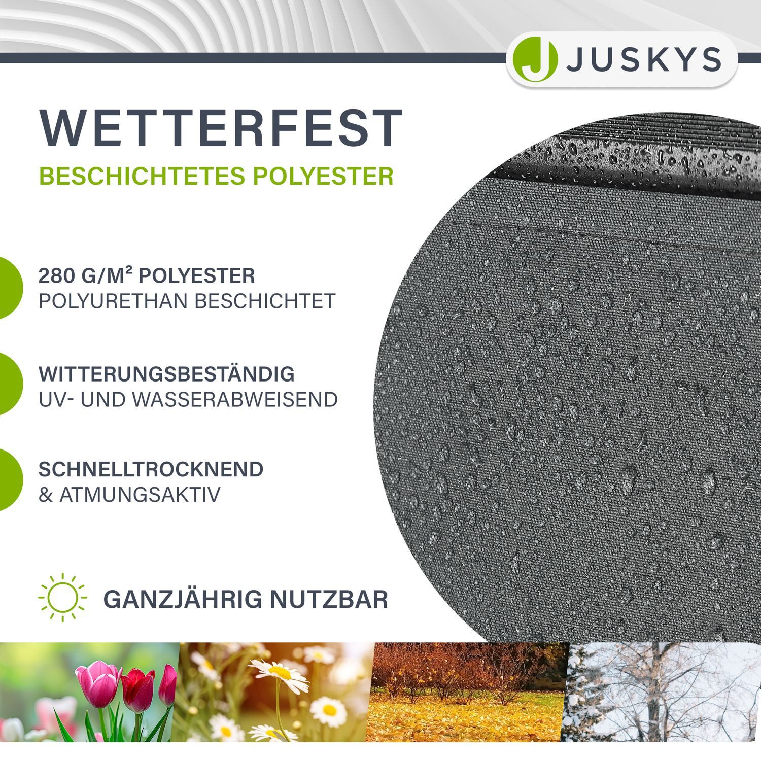 Juskys Gelenkarmmarkise UV40+ & wasserabweisend, einstellbarer Neigungswinkel
