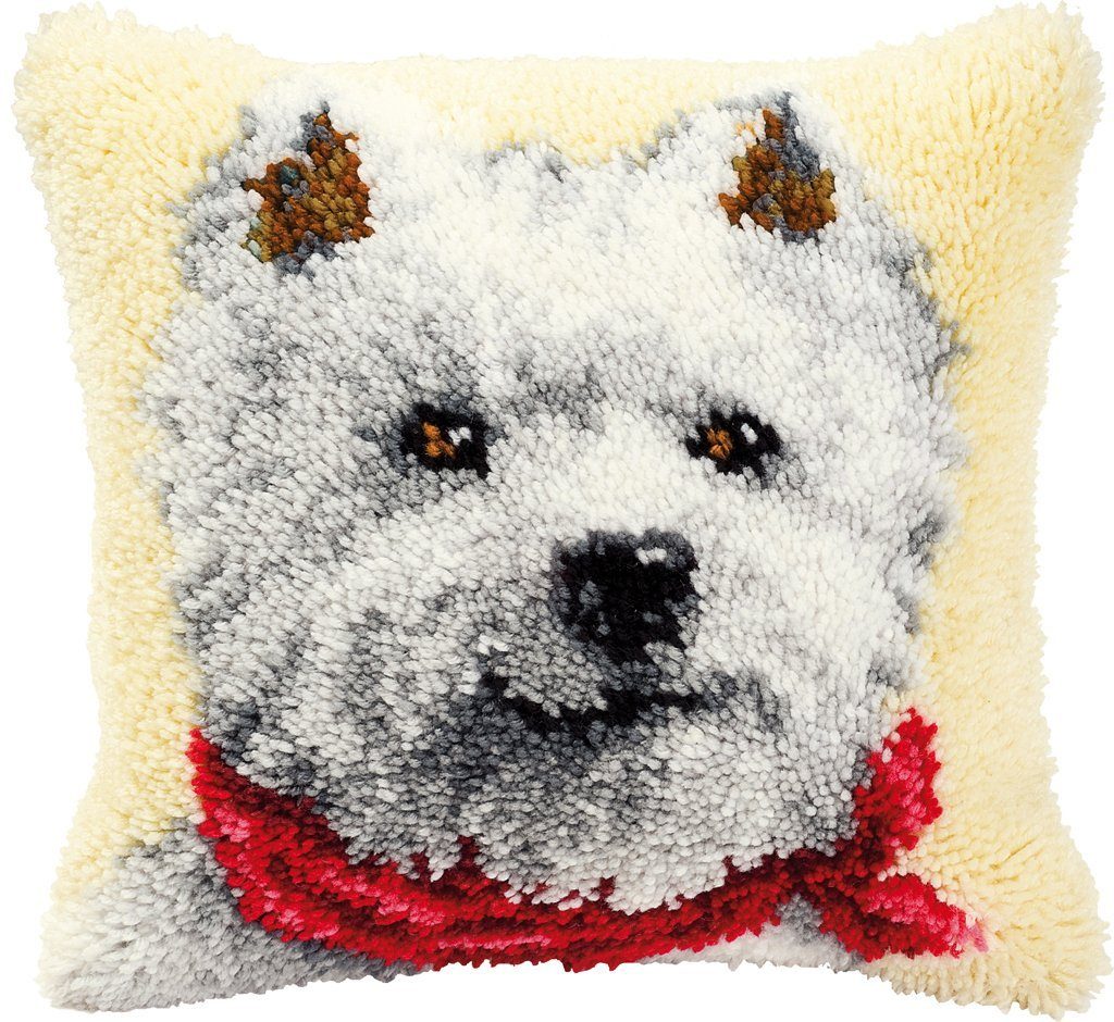 Vervaco Kreativset Vervaco PN-0014148 Knüpfkissenpackung Terrier, (Set, Vervaco embroidery Kit), Made in Europe