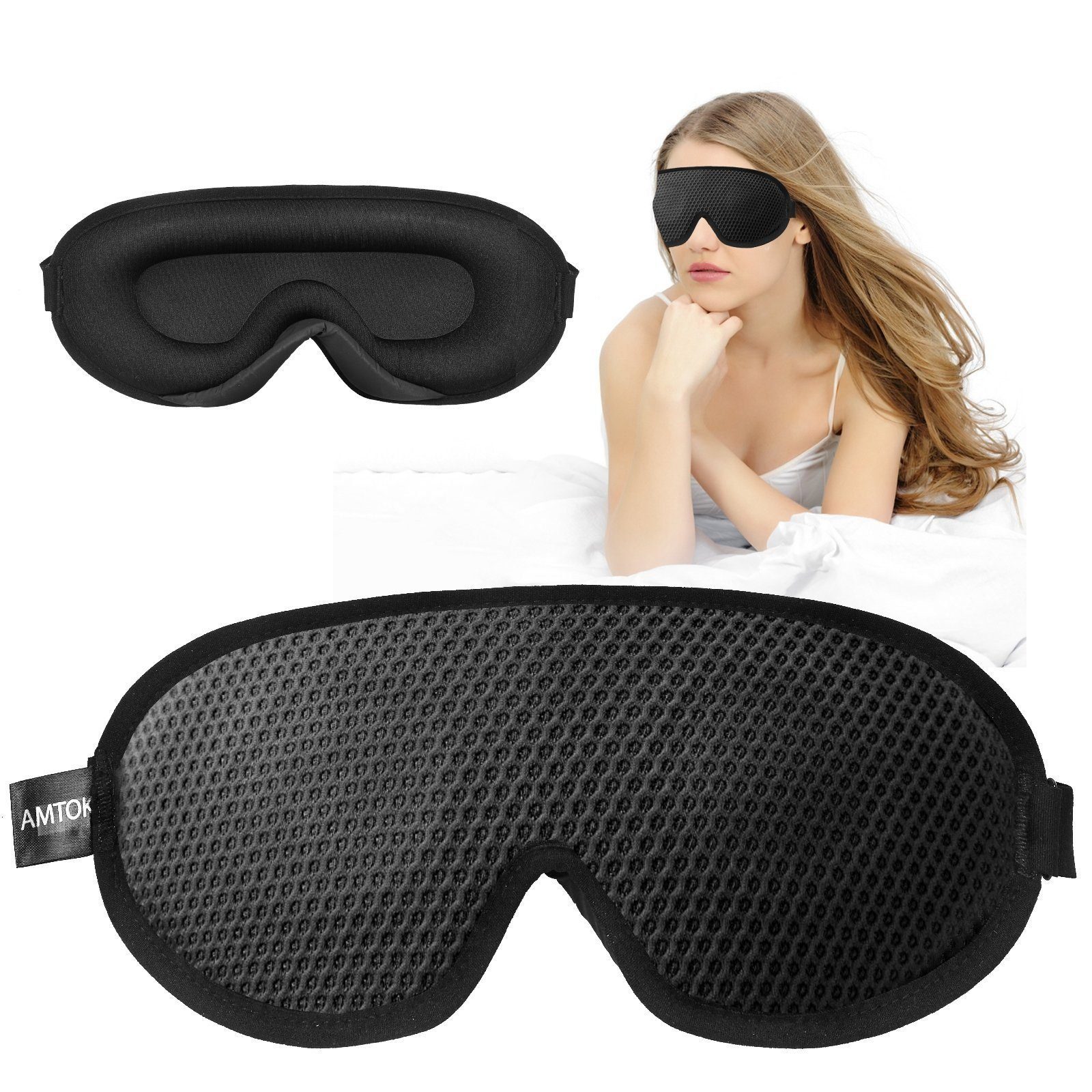 Vaxiuja Schlafmaske Schlafbrille mit Netz Schlaf-Augenmaske für Frauen,3D  Augenmaske
