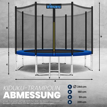 KIDUKU Gartentrampolin KIDUKU® Trampolin 244 - 427 cm Gartentrampolin Kindertrampolin Outdoor, Ø 244 cm, kg